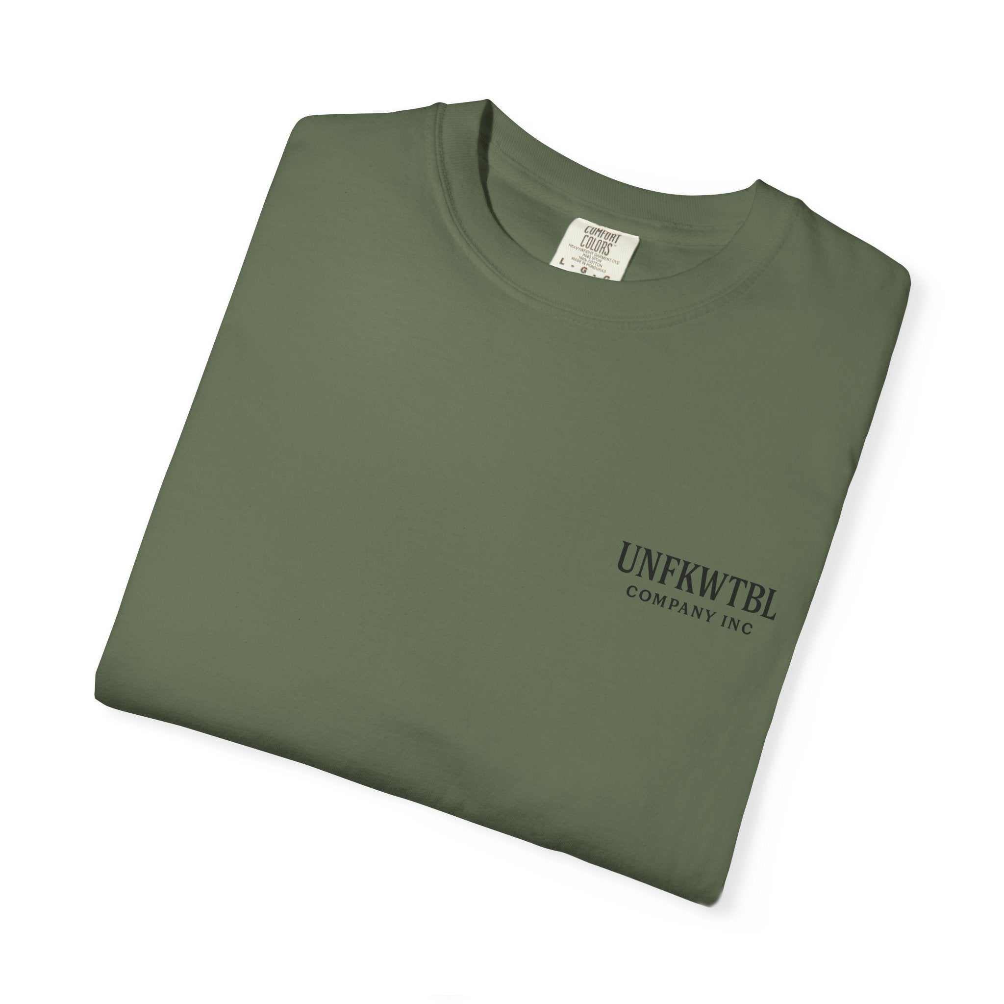 Steel and Silence T-shirt folded unisex steel-colored garment-dyed cotton tee with crew neck and black logo print