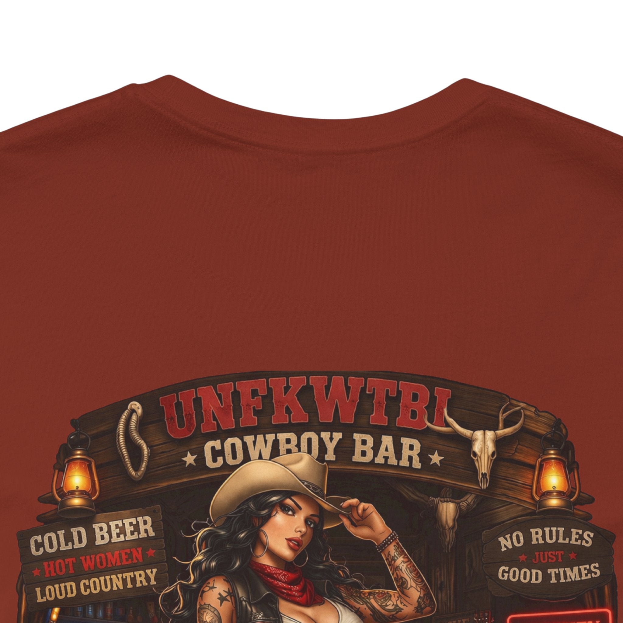 Biker Bar Graphic Tee — "Raise Hell, Drink Well" Vintage Pinup T-Shirt