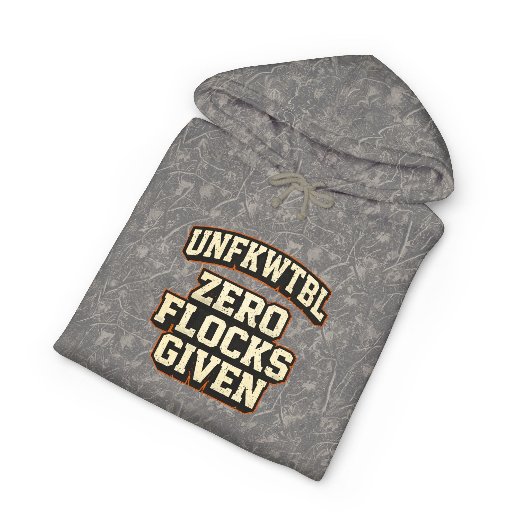 Hoodie — "UNFKWTBL Zero Flocks Given" Camo Graphic Pullover