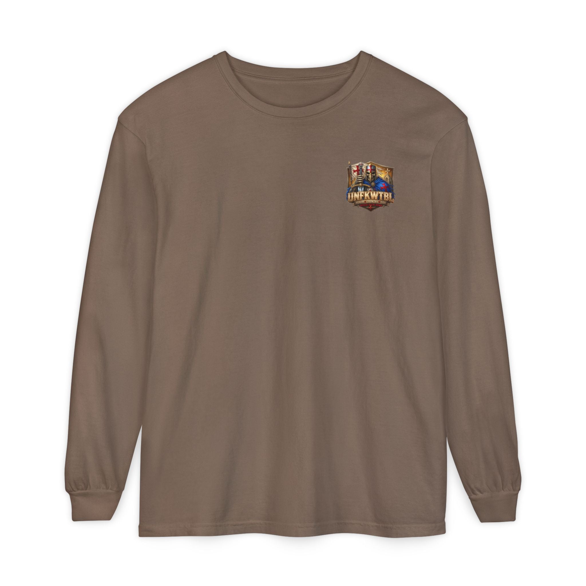 Crusader Knight Long Sleeve T-Shirt — 'UNFKWTBL' Vintage Medieval Graphic