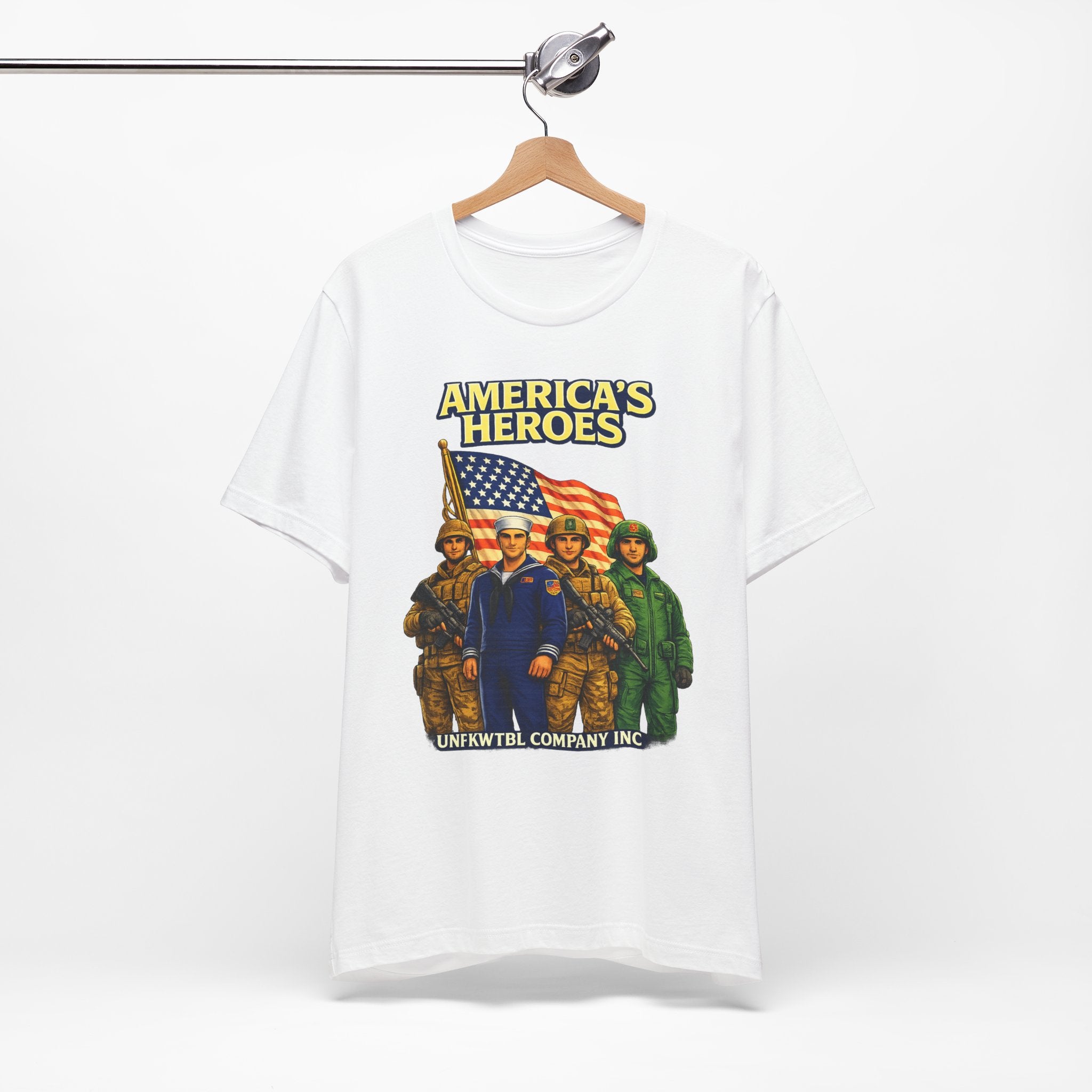 America's Heroes T-Shirt — Patriotic Military Vintage Graphic Tee