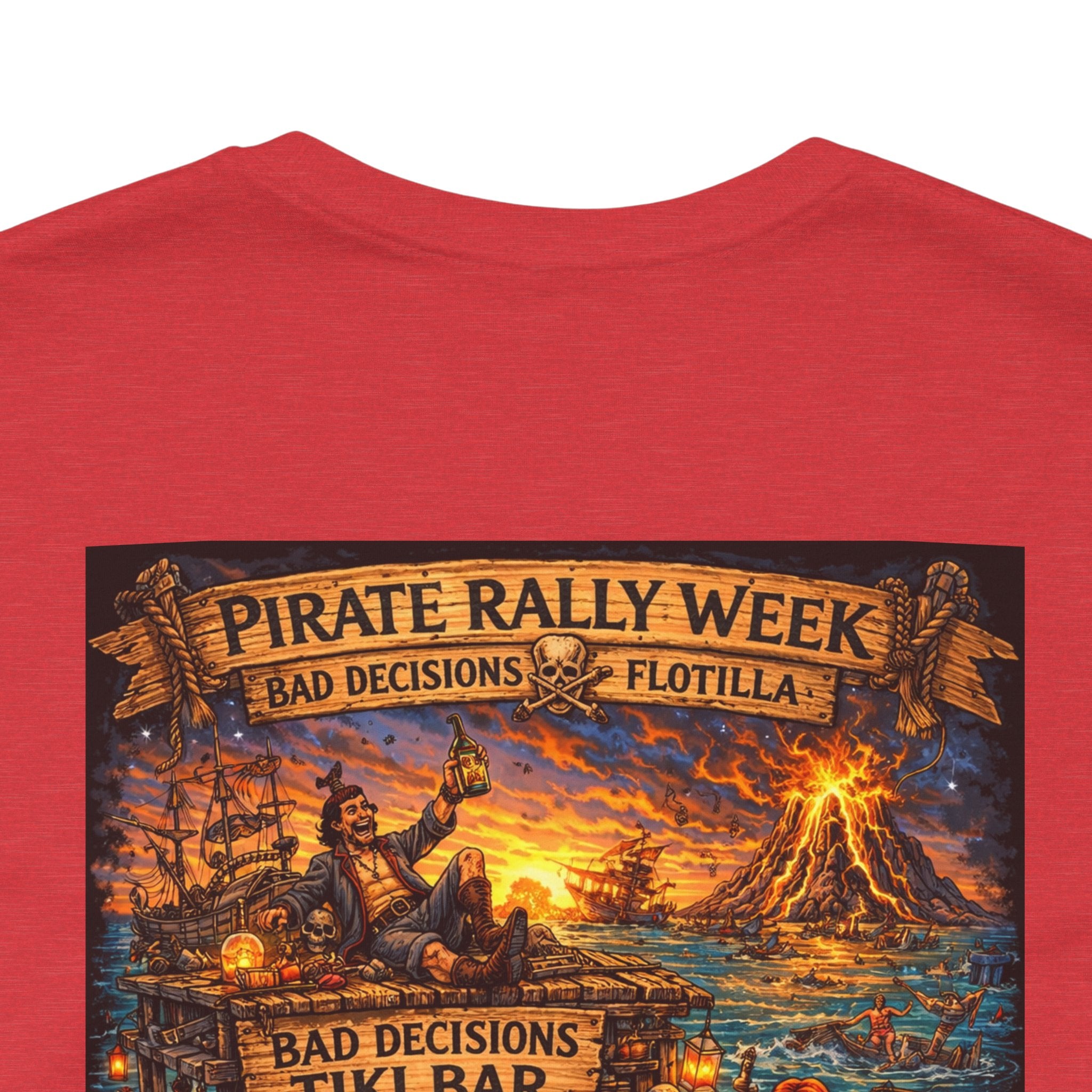 Pirate Rally Vintage Poster Tee — Tiki Bar Adventure Graphic Shirt