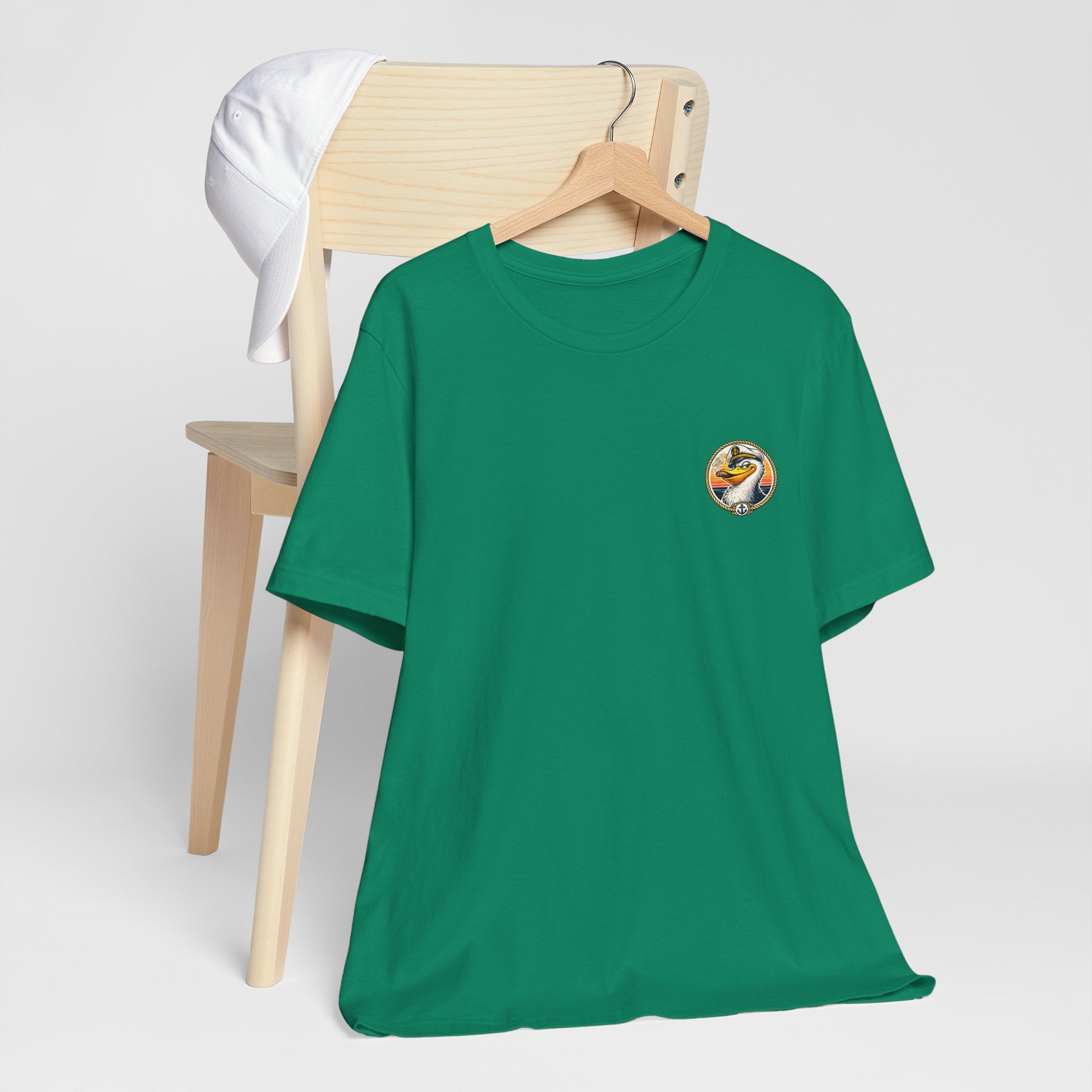 Duck Captain Graphic Tee — Sailor Duck Drinking Rum Retro Beach Shirt