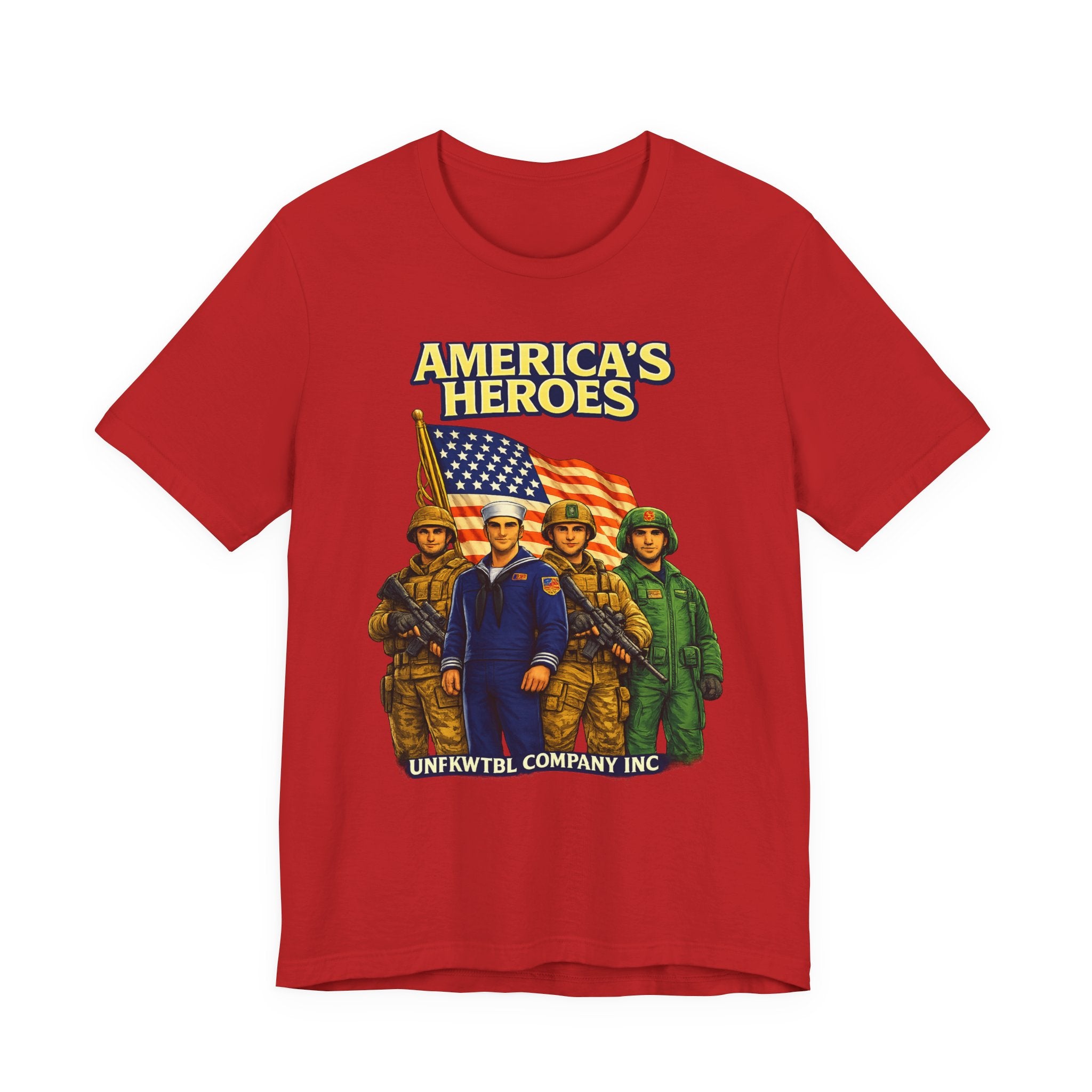 America's Heroes T-Shirt — Patriotic Military Vintage Graphic Tee