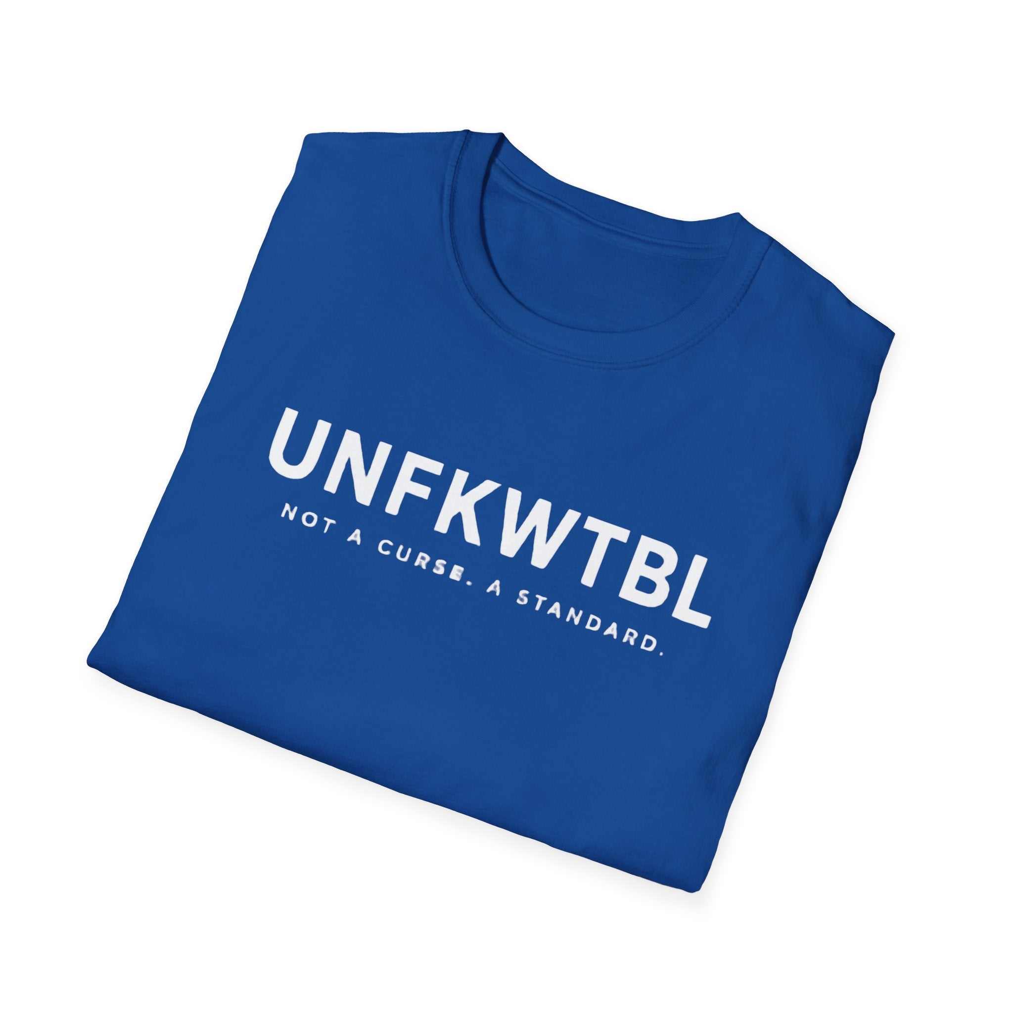 UNFKWTBL Not A Curse minimalist statement tee in lightweight cotton with bold chest print
