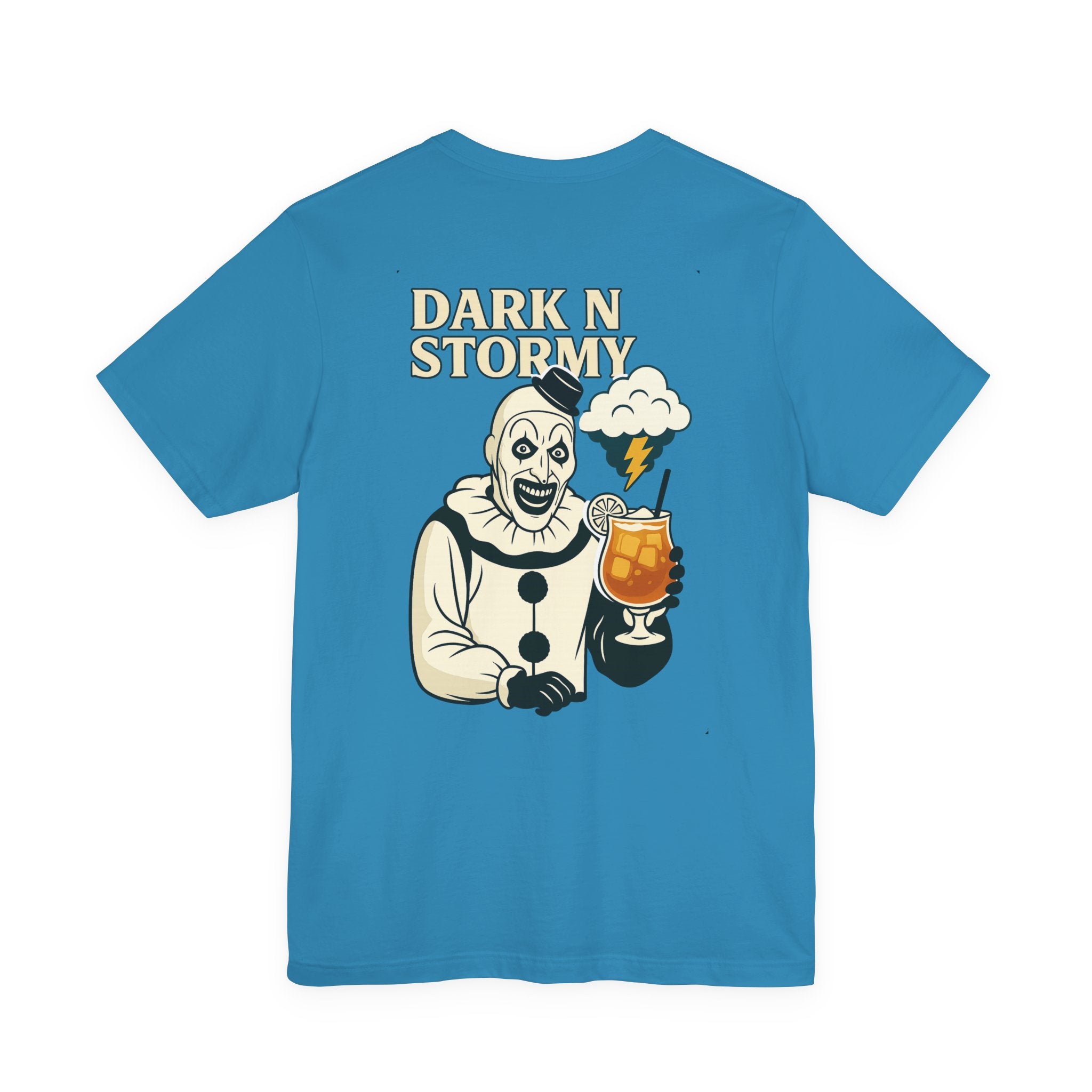 Dark 'N' Stormy Cocktail Tee — Spooky Clown Beach Bar T-Shirt
