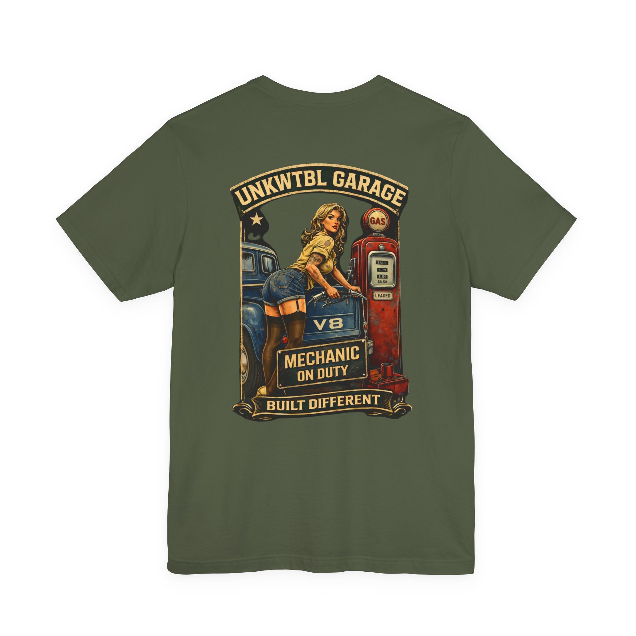 Mechanic On Duty Tee — Vintage Pinup Garage Shirt