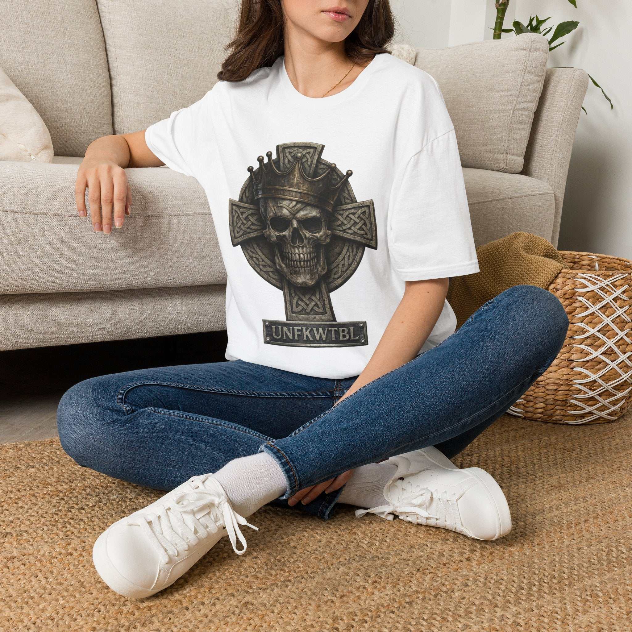 Skull King Cross T-Shirt — Gothic Celtic Crown Graphic Tee
