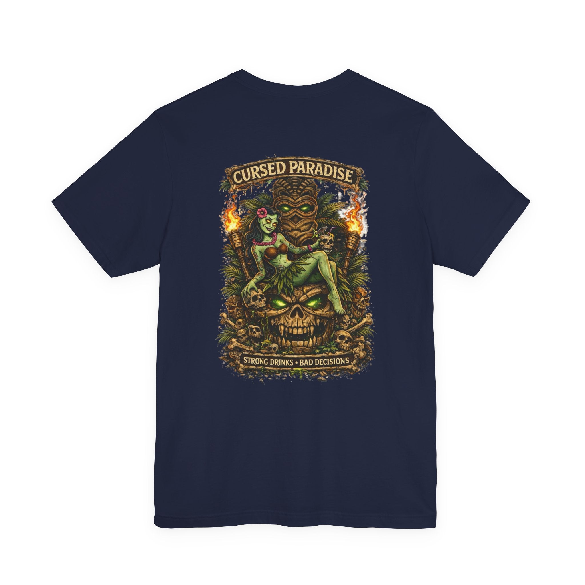 Cursed Paradise T-Shirt — Tropical Tiki Skull Graphic Tee