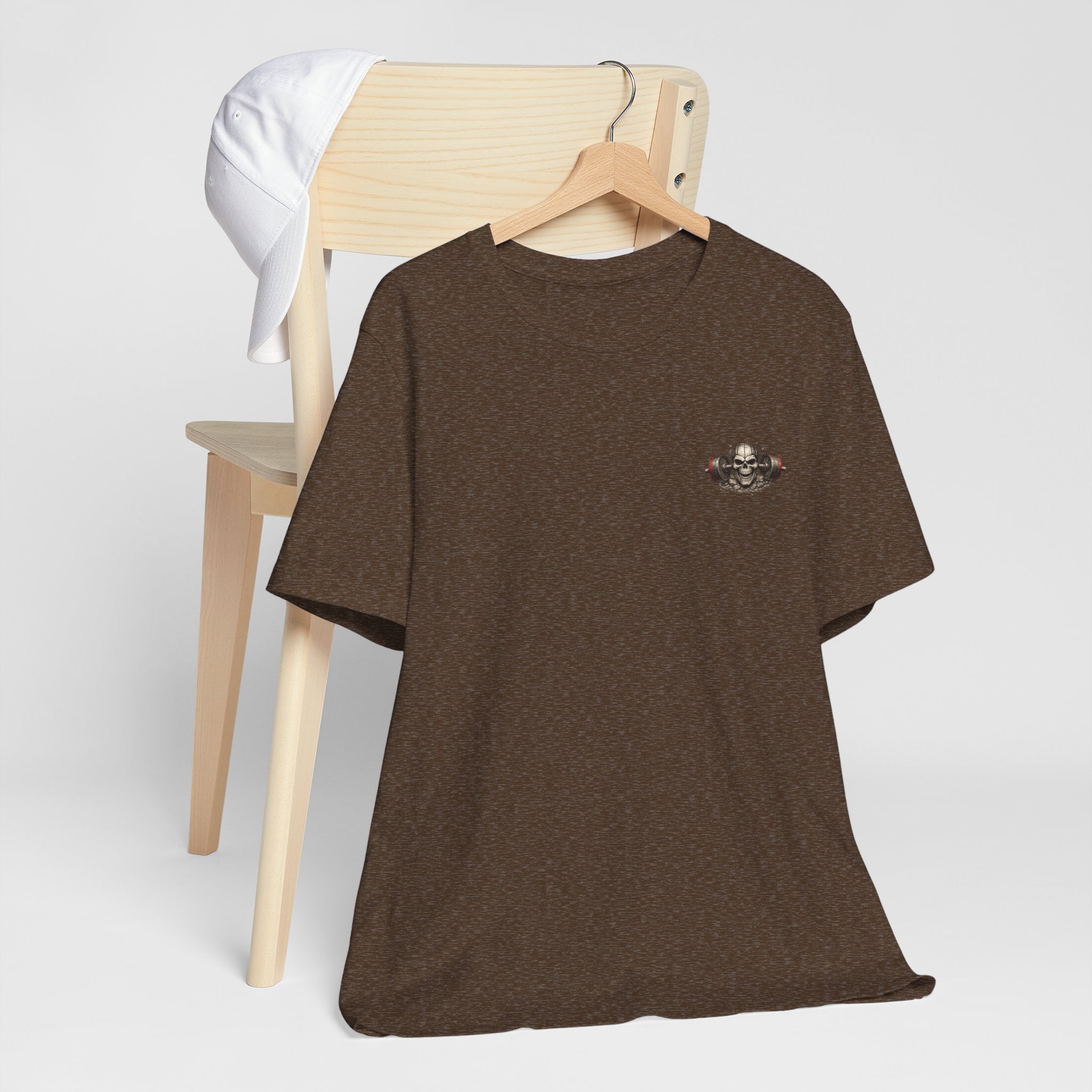 Weightlifting Tee — Vintage Bench Press Skull Design (UNFKWTBL)