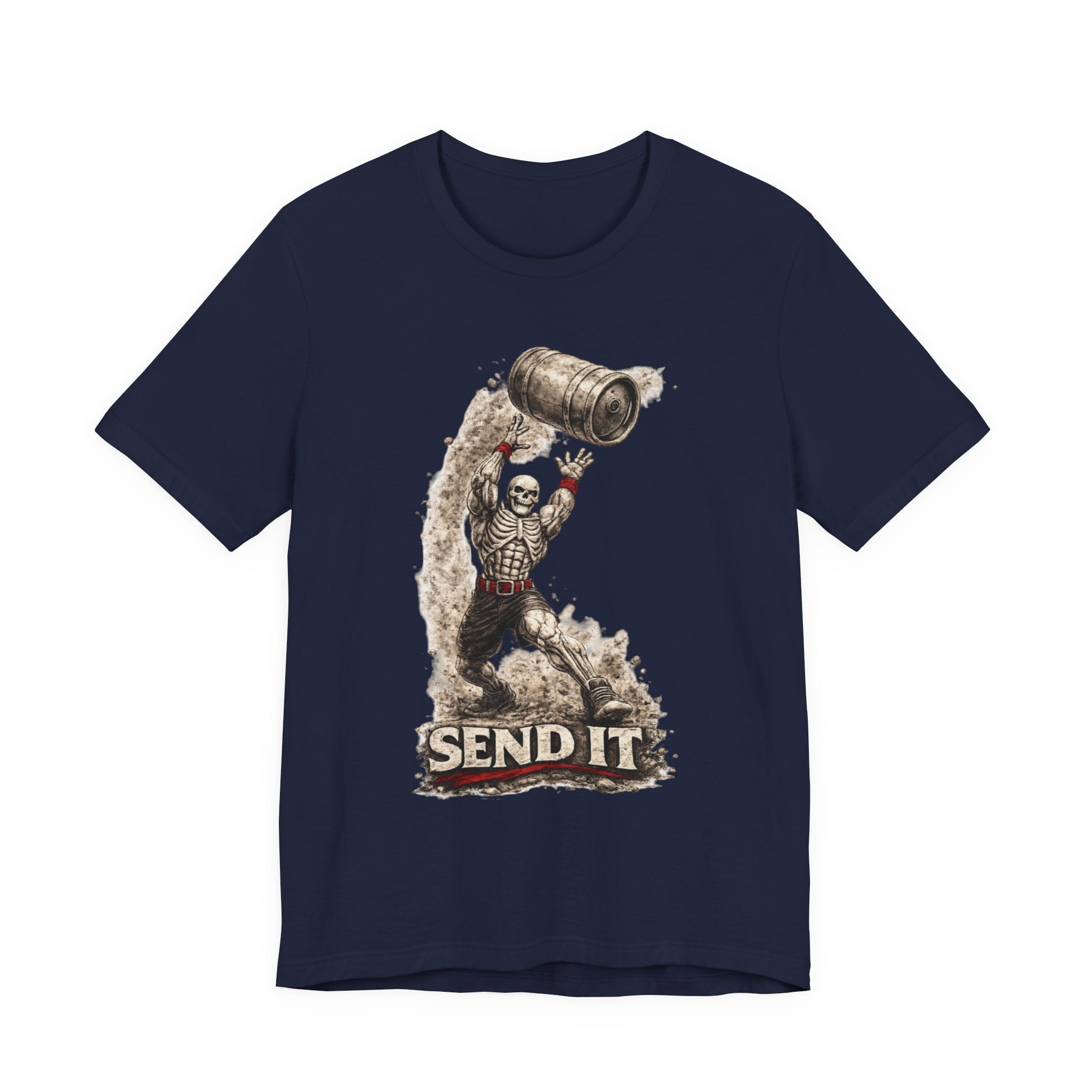 Send It Skull Rider T-Shirt — Vintage Skeleton Keg Surfing Tee