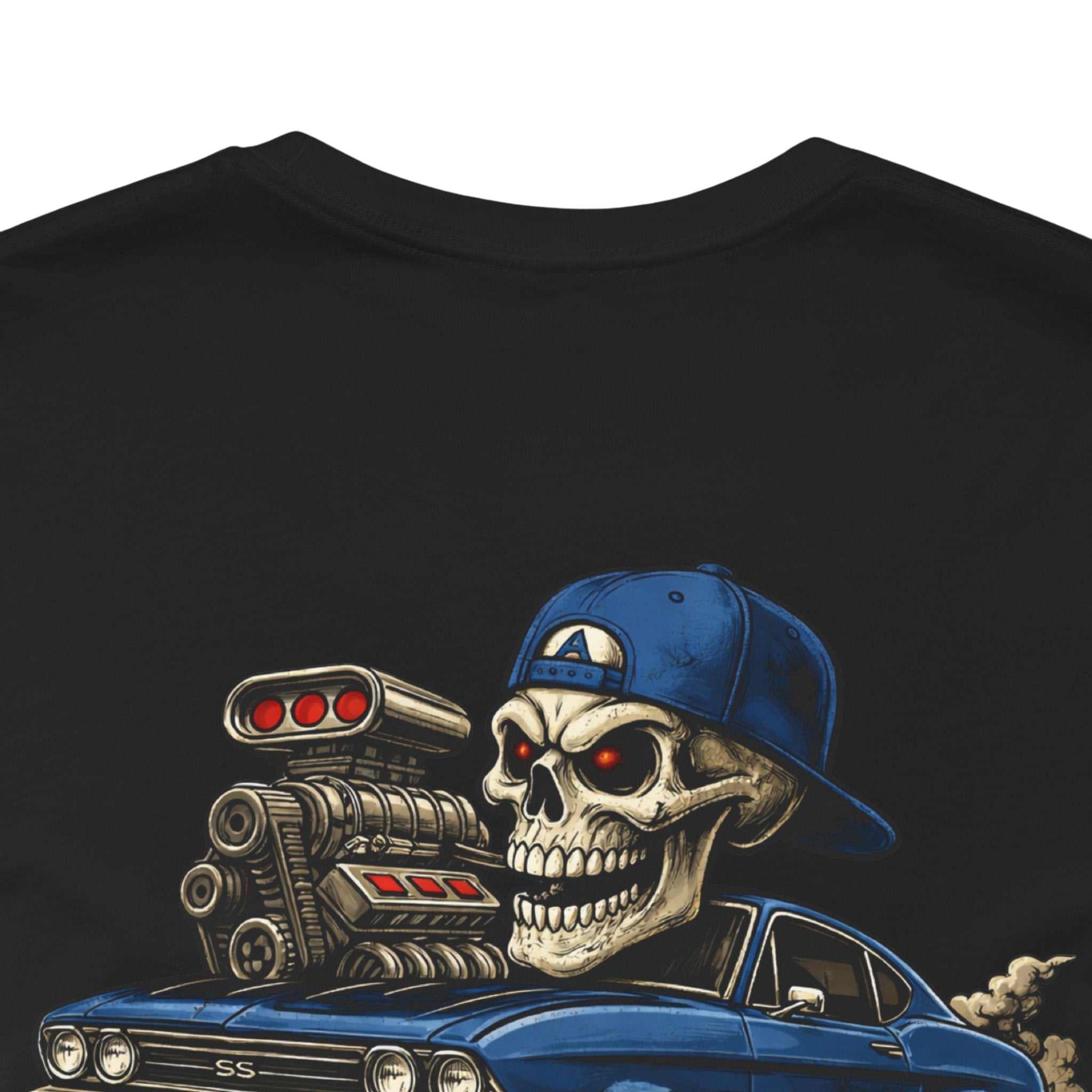 Burnout Skull Muscle Car Tee — "Still Burnin' Rubber" Graphic T-Shirt