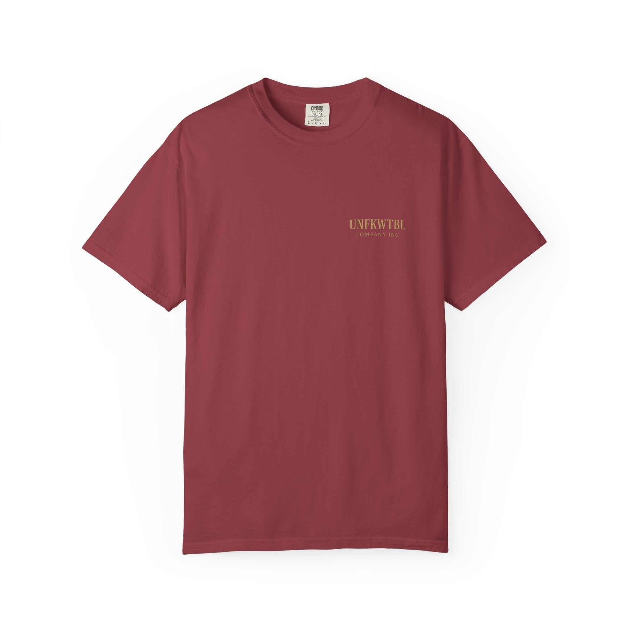 Garment-dyed t-shirt with Celtic warrior fallen warrior battle design on high-quality US cotton