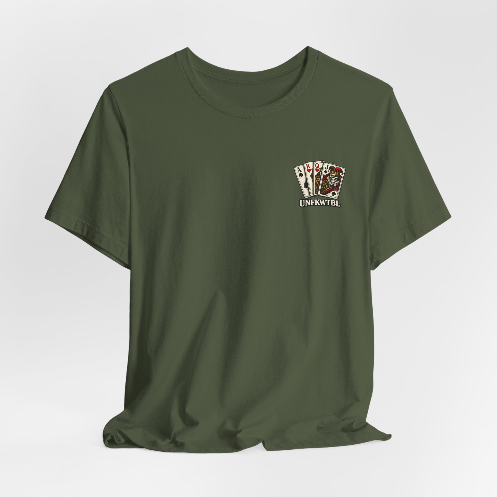 Play Dirty Win Everything Graphic Tee — Poker Skull Pinup T-Shirt