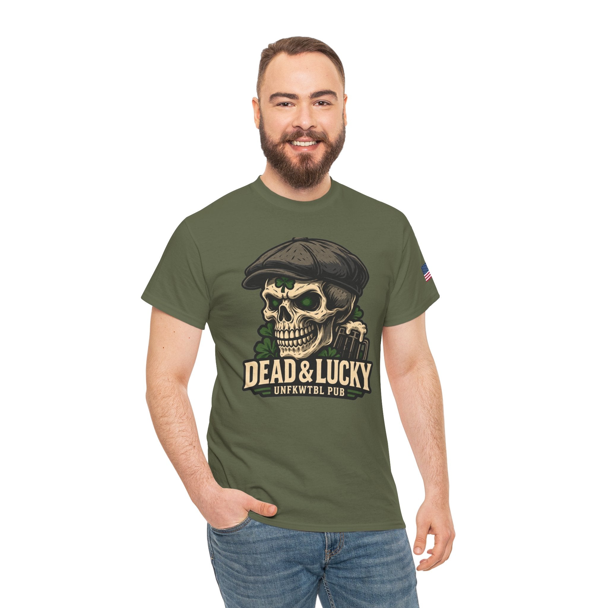Dead & Lucky Skull Tee Irish Pub Shirt UNFKWTBL