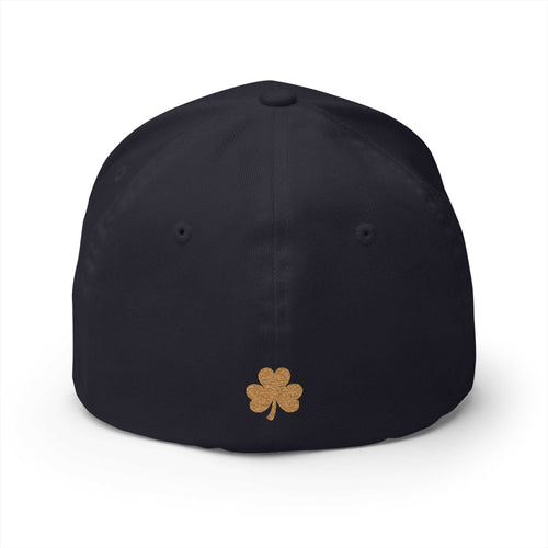 Unfkwtbl Embroidered Cap with gold shamrock and metallic thread, curved visor, and breathable eyelets for St. Patrick’s Day