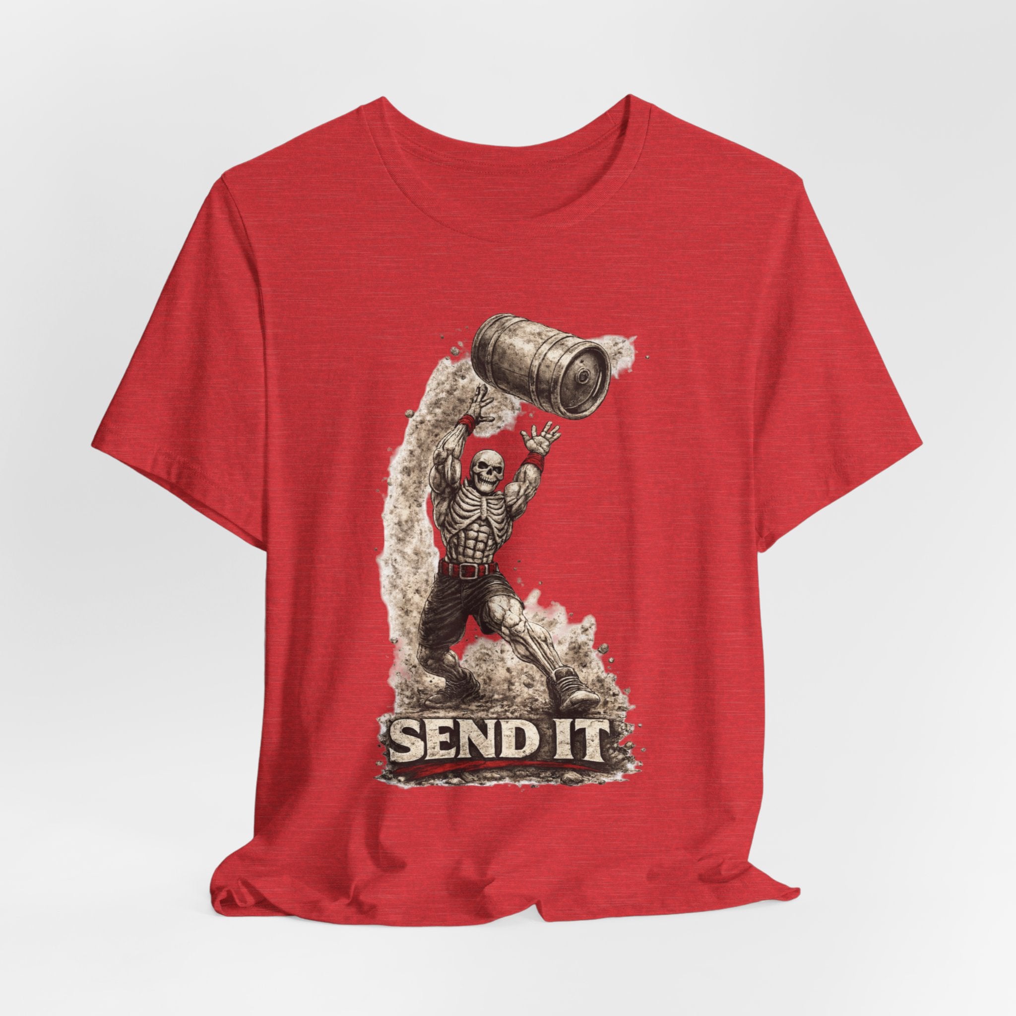 Send It Skull Rider T-Shirt — Vintage Skeleton Keg Surfing Tee