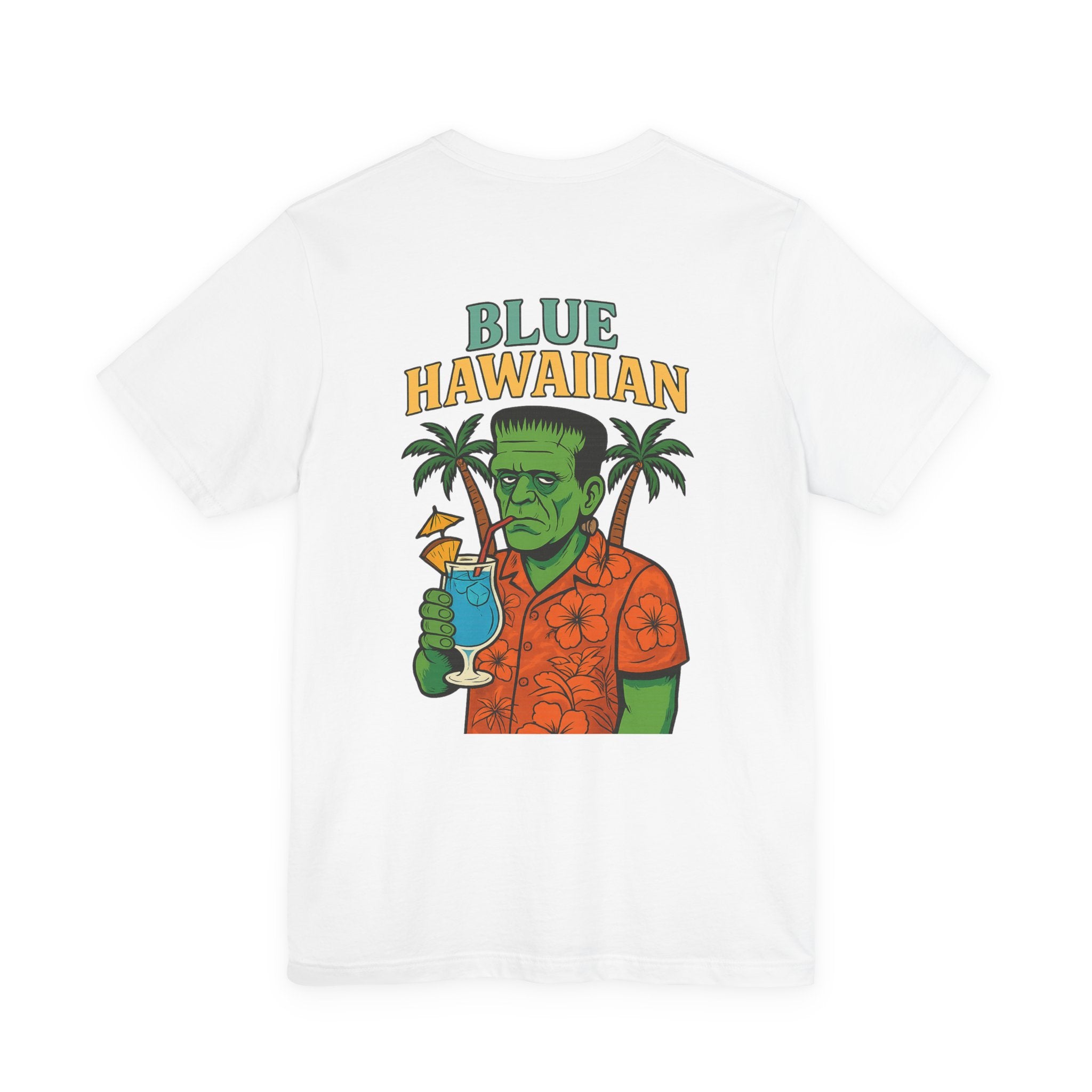 Blue Hawaiian Monster T-Shirt — Tropical Frankenstein Cocktail Graphic Tee