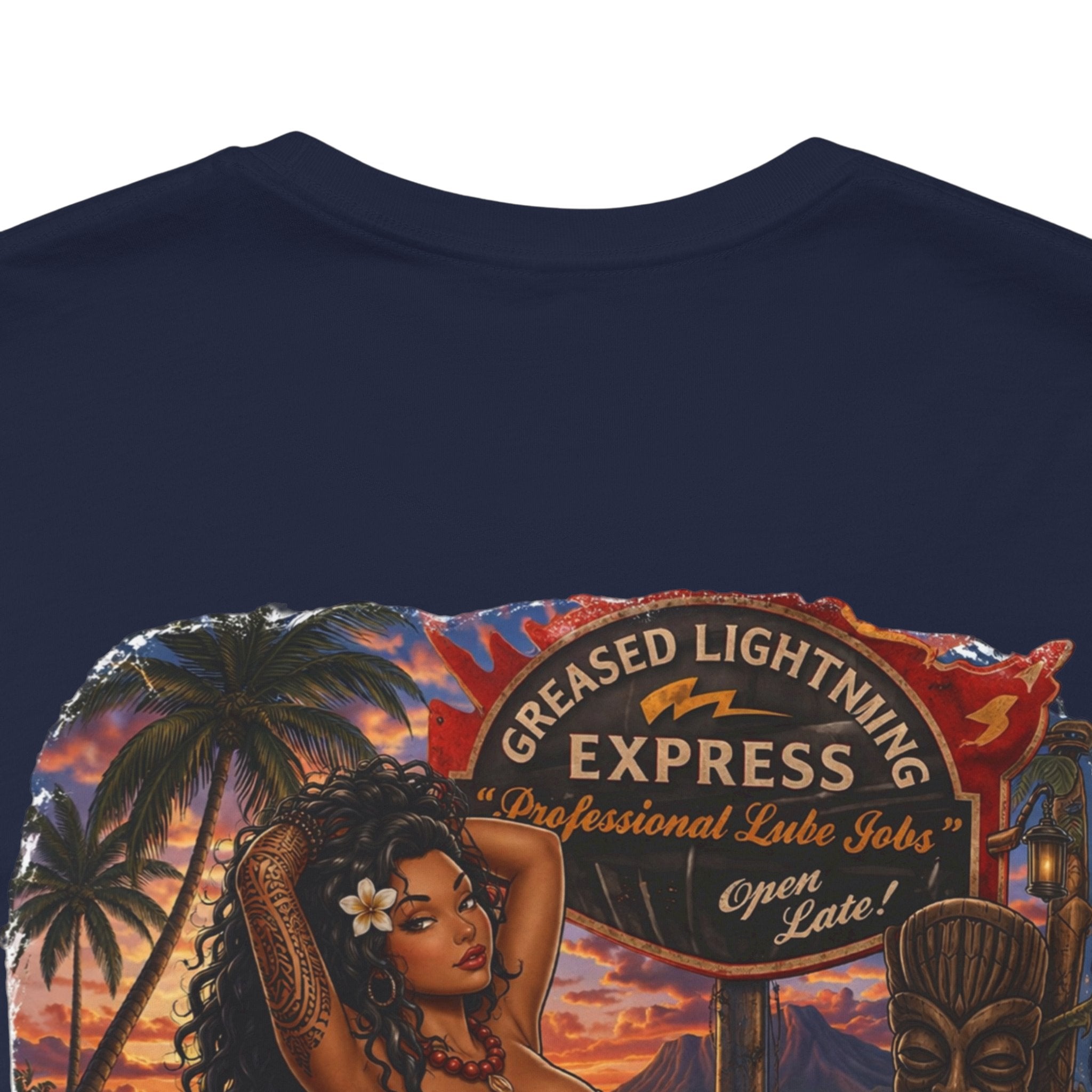 Motorcycle Pin-Up Tee — Sunset Riders Graphic T-Shirt