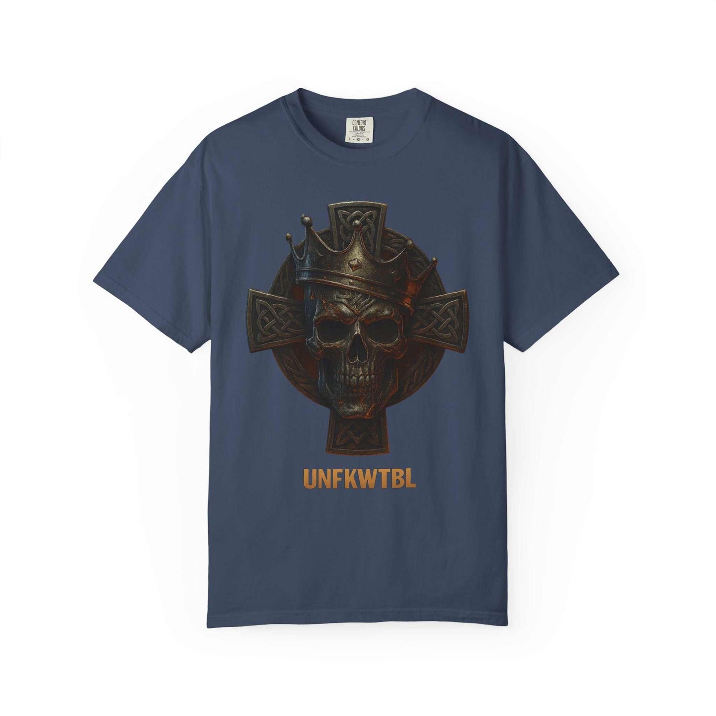 UNFKWTBL Skull King with Celtic Cross Design Unisex T-shirt