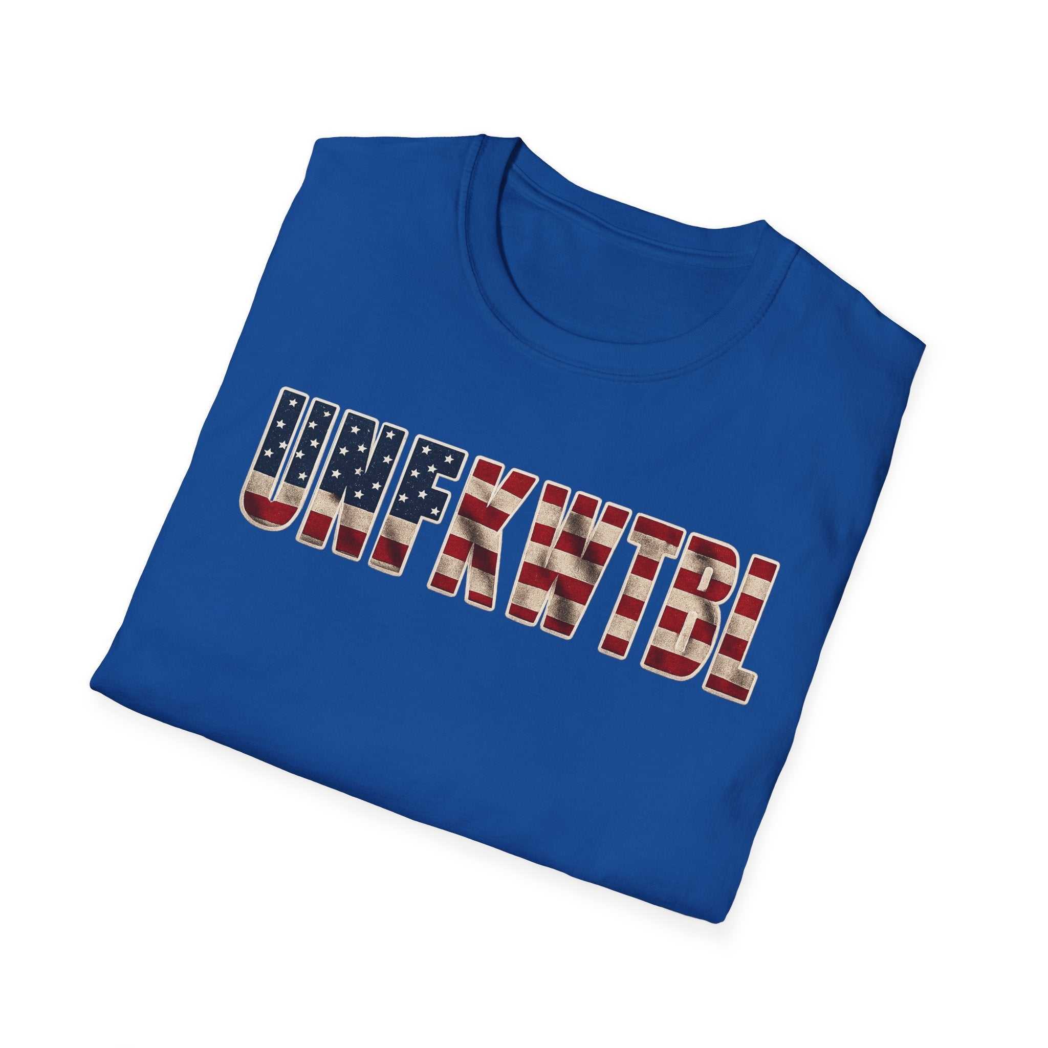 Unfkwtbl Graphic Tee — Bold American Flag Lettering T-Shirt
