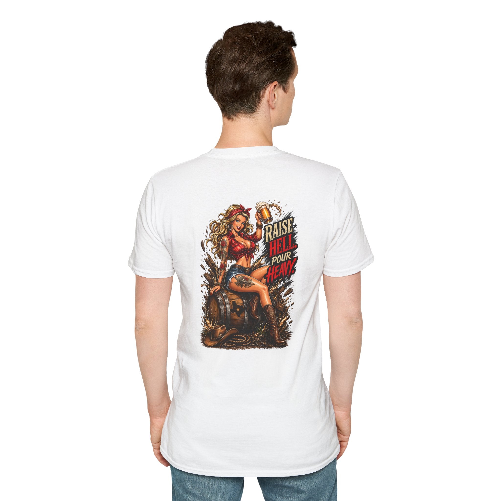 Raise Hell Pour Heavy T-Shirt — Vintage Pinup Barrel Racing Shirt
