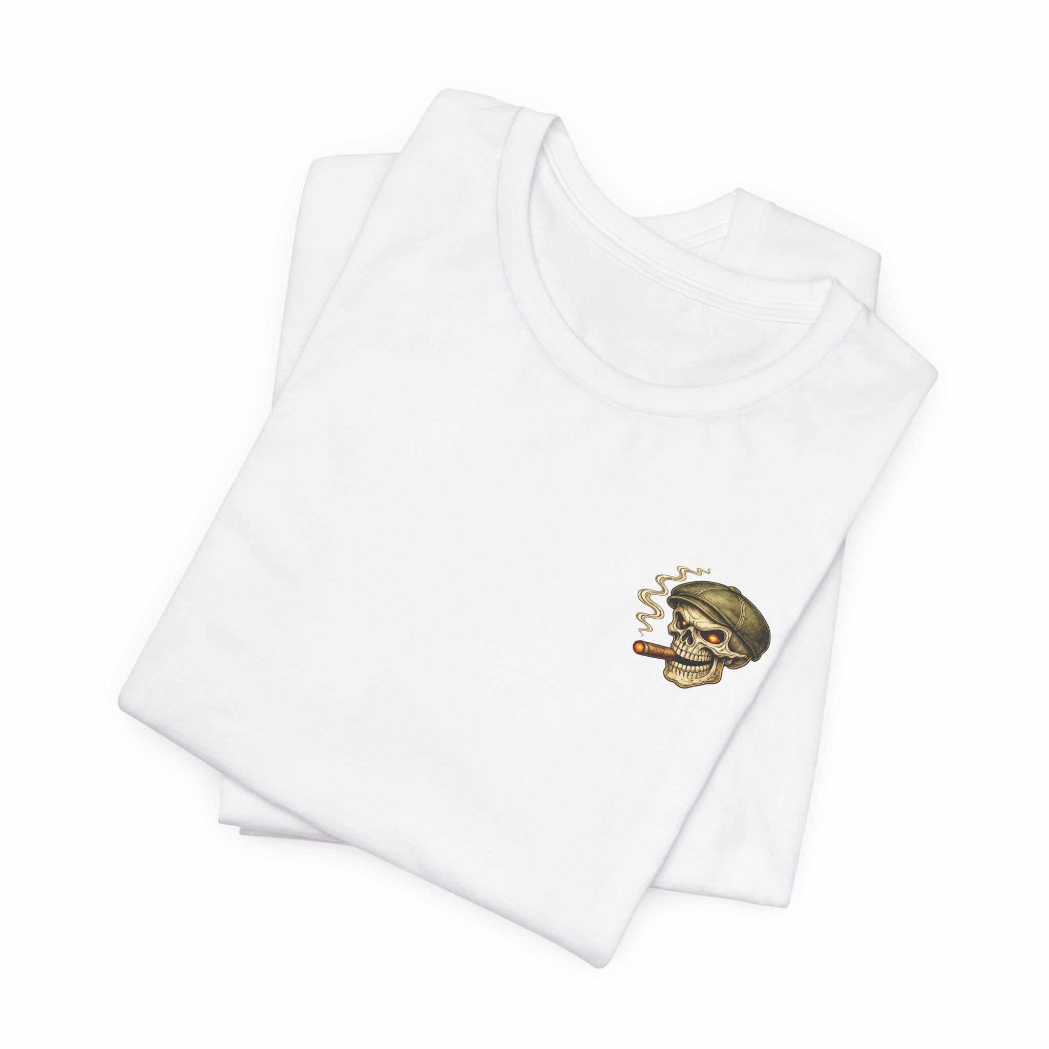 Still Standing Skull Tee — Vintage Military Skull Smoking Cigar T-Shirt