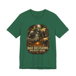 Graphic Tee — 'Bad Decisions Brewed Here' Skeleton Beer Shirt