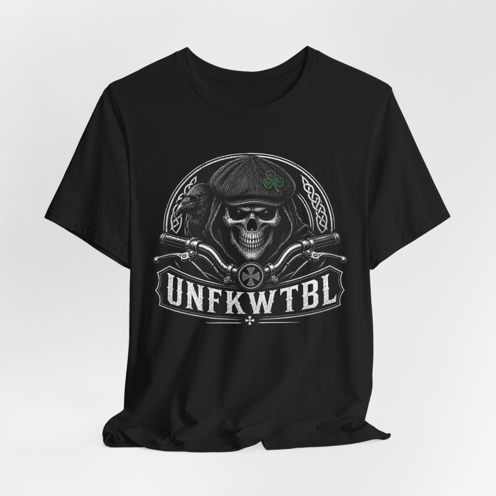 Skull Biker Tee — "UNFKWTBL" Vintage Motorcycle Graphic T-Shirt