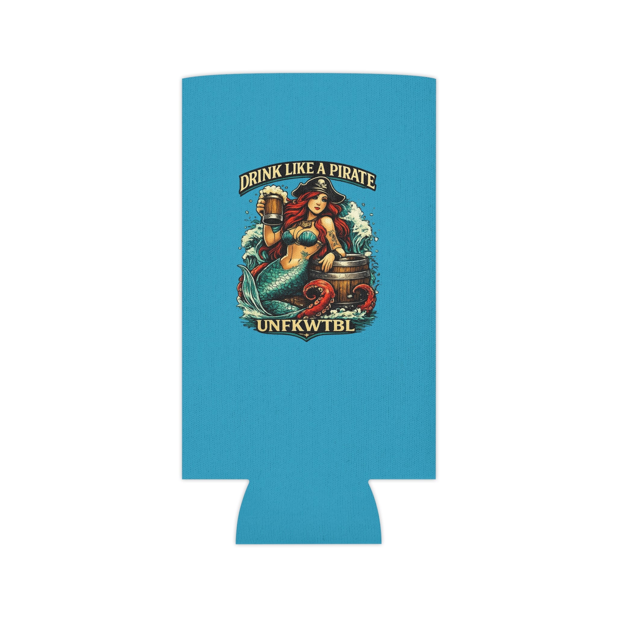 Can Cooler — "Drink Like a Pirate / Stay Cold" Mermaid & Skull Beer Koozie
