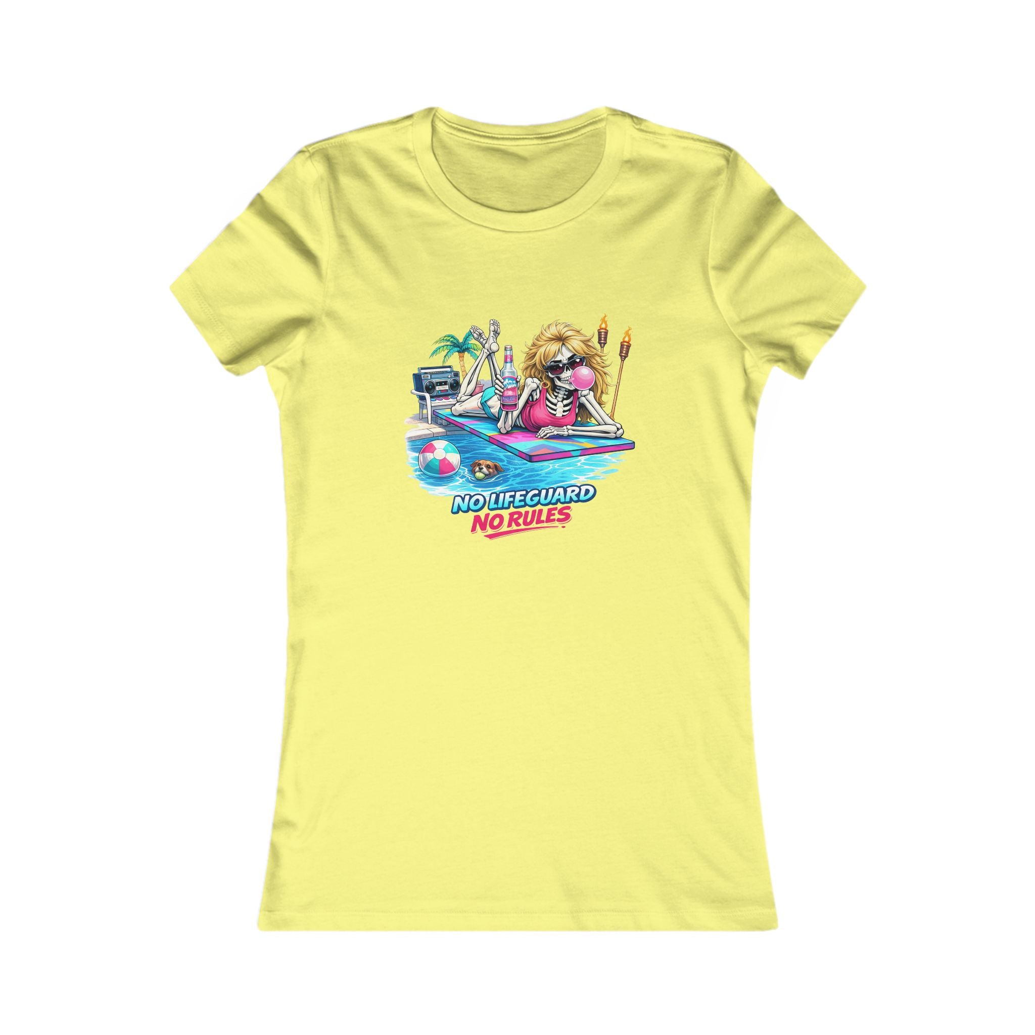 No Lifeguard No Rules Women's Tee — Retro Beach Pool Graphic T‑Shirt