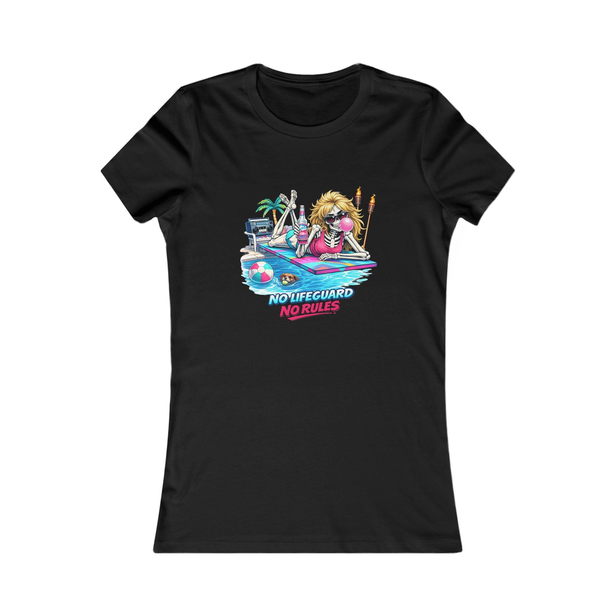 No Lifeguard No Rules Women's Tee — Retro Beach Pool Graphic T‑Shirt