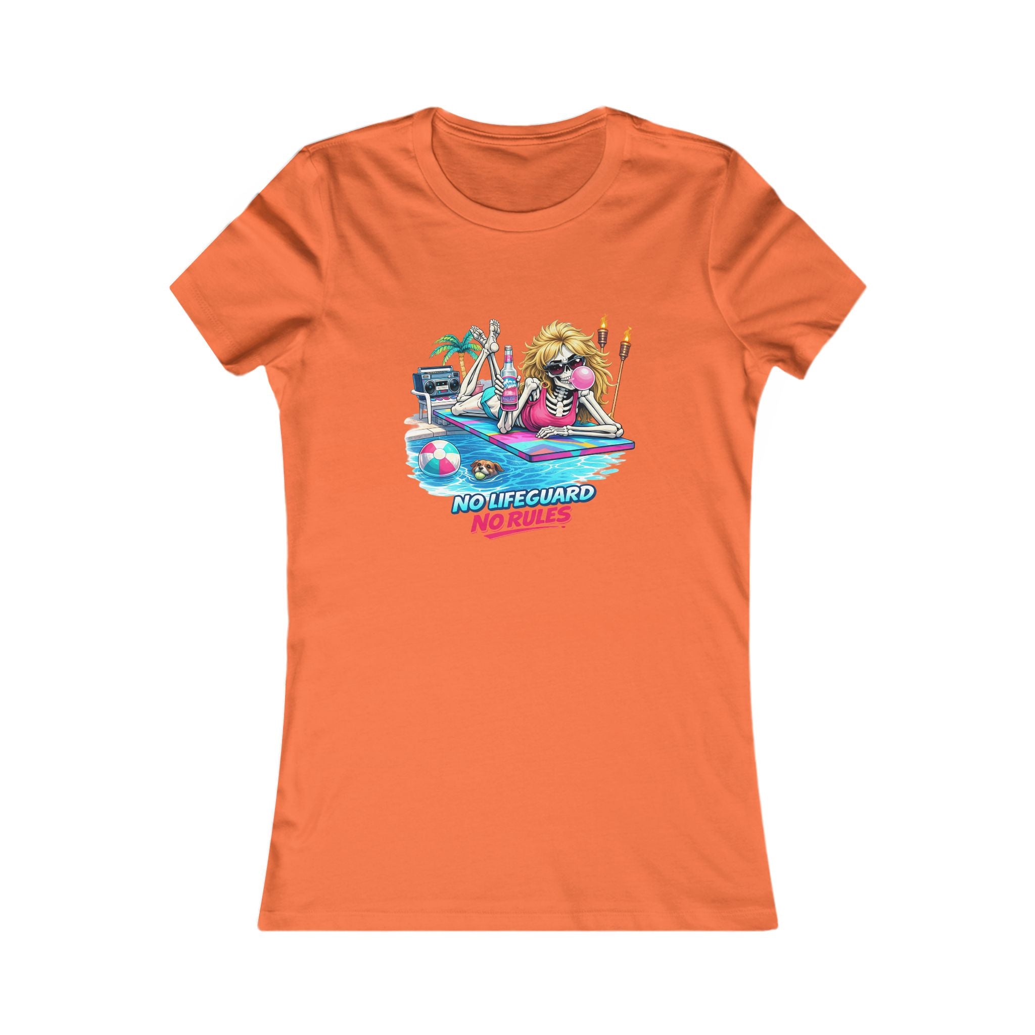 No Lifeguard No Rules Women's Tee — Retro Beach Pool Graphic T‑Shirt