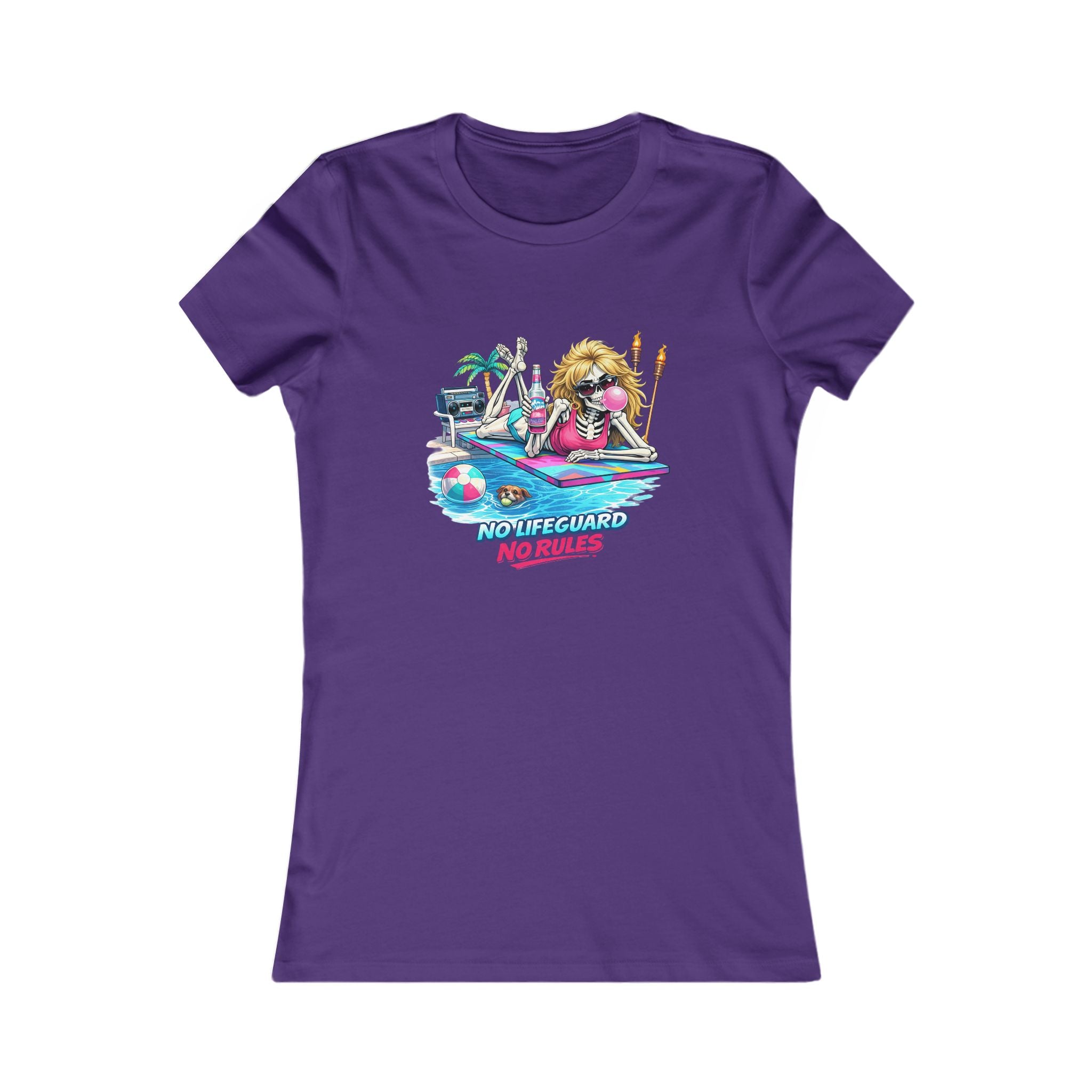 No Lifeguard No Rules Women's Tee — Retro Beach Pool Graphic T‑Shirt