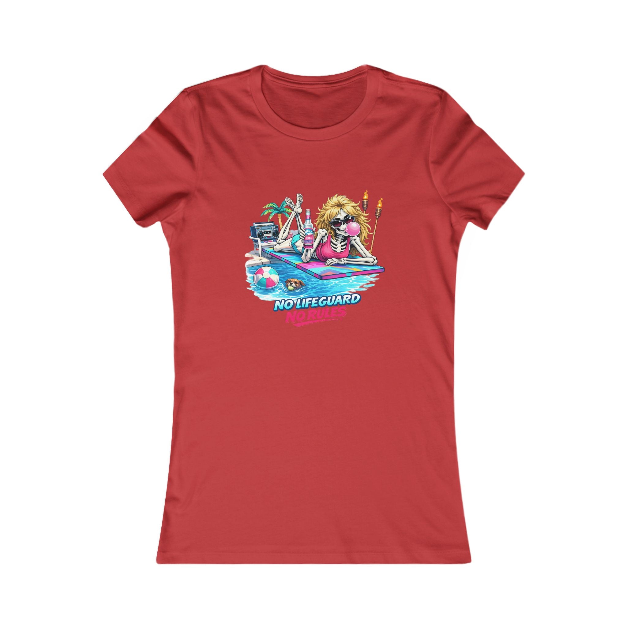 No Lifeguard No Rules Women's Tee — Retro Beach Pool Graphic T‑Shirt