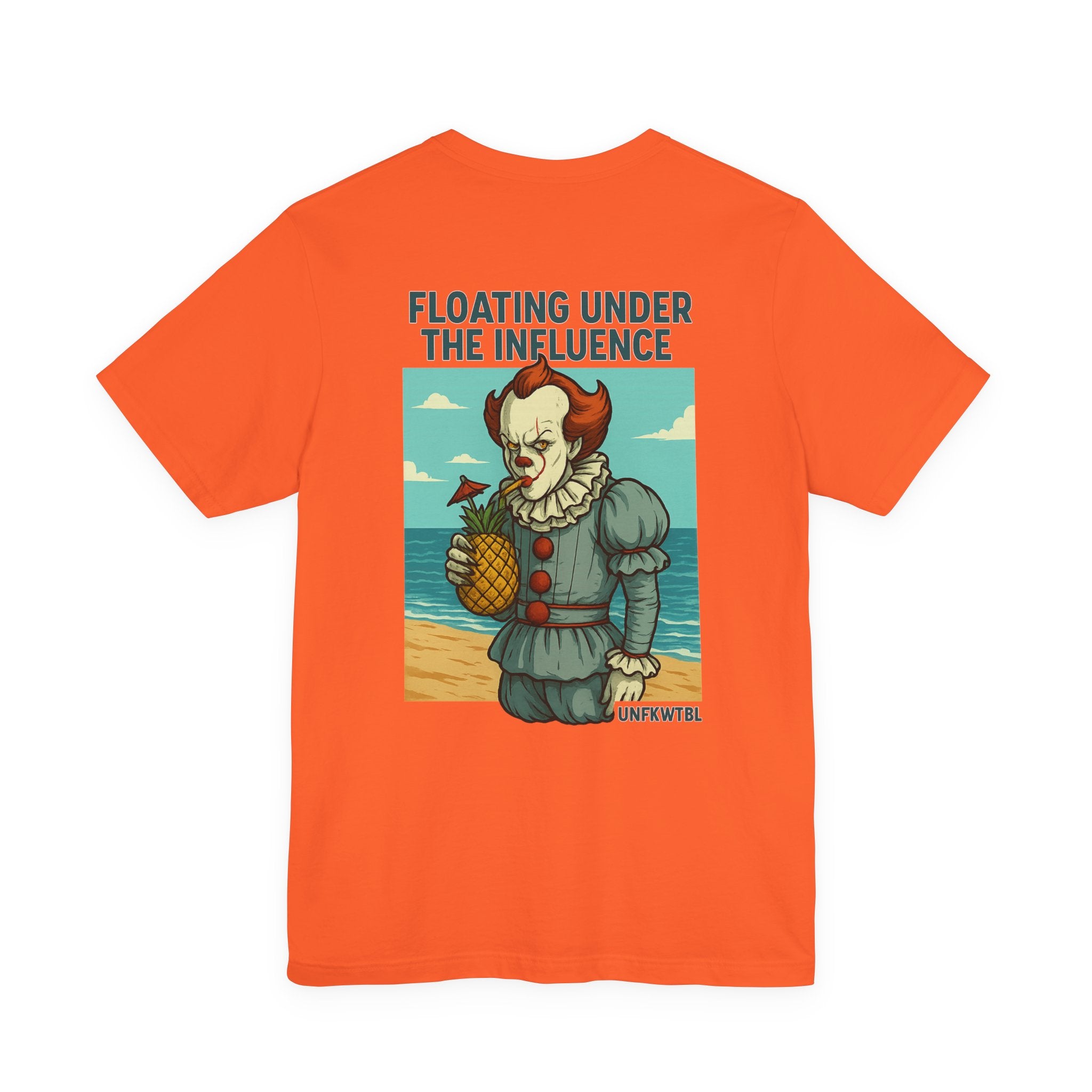 Creepy Clown Beach Tee — "Floating Under the Influence" Graphic T-Shirt