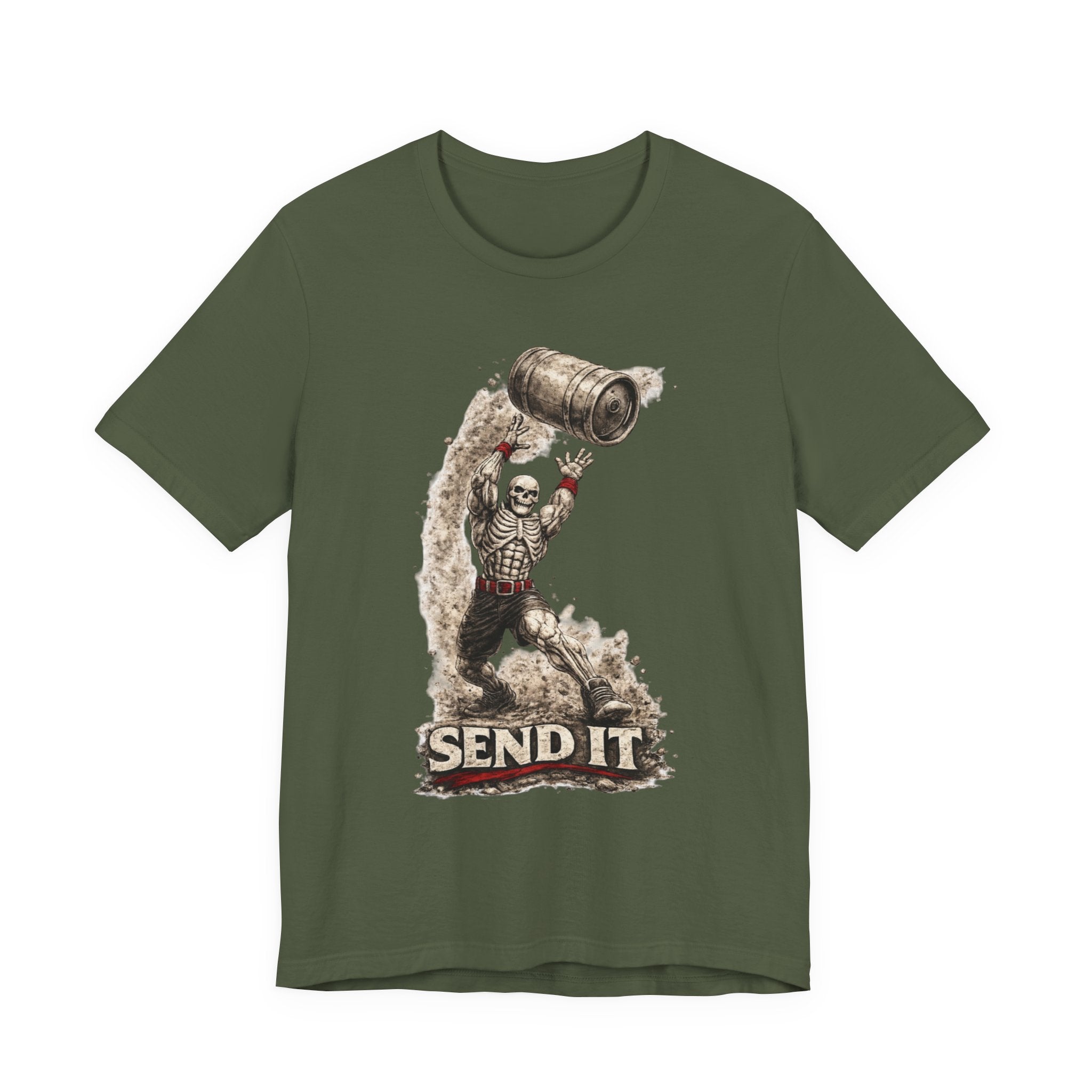 Send It Skull Rider T-Shirt — Vintage Skeleton Keg Surfing Tee