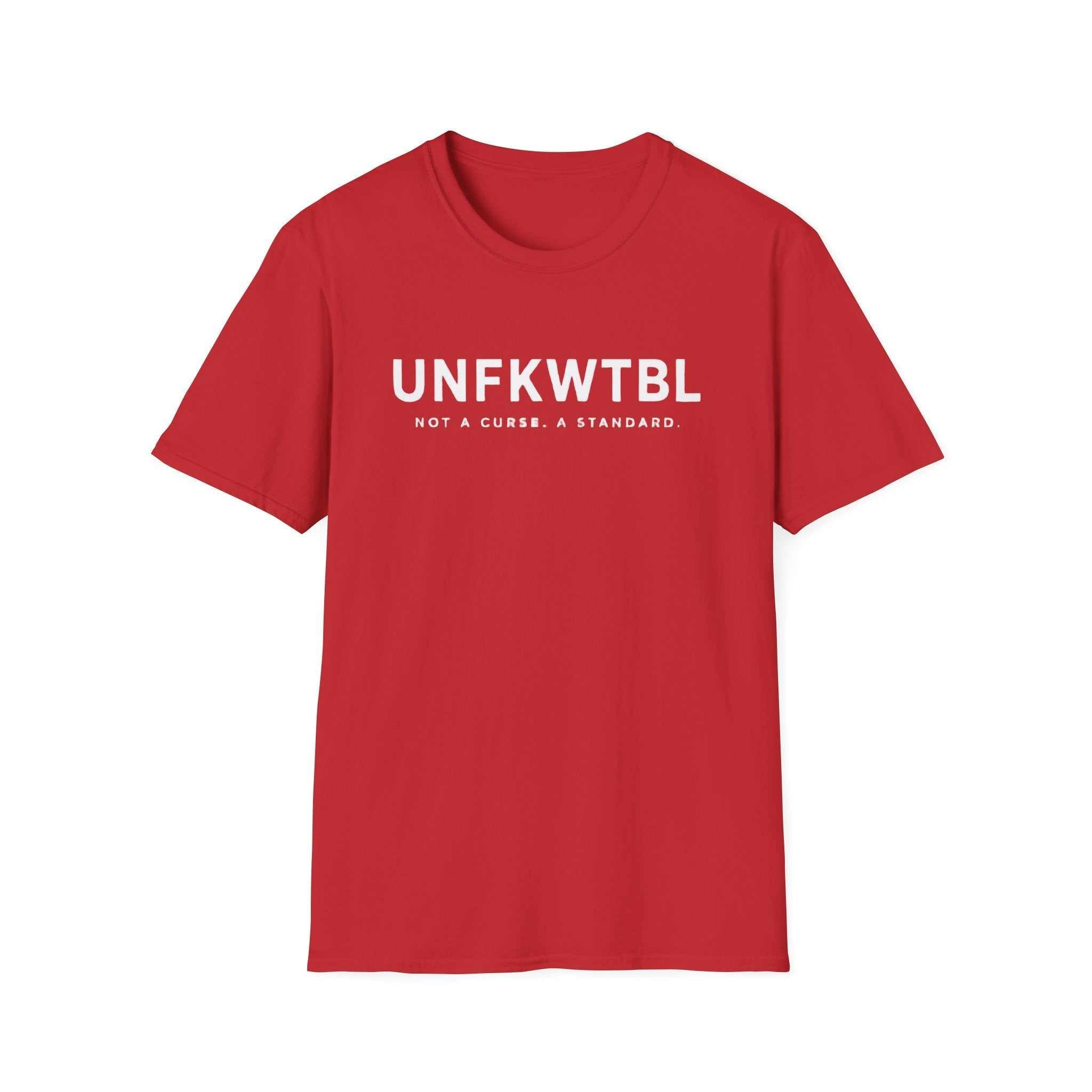 UNFKWTBL Not A Curse minimalist statement tee in lightweight cotton with bold chest print