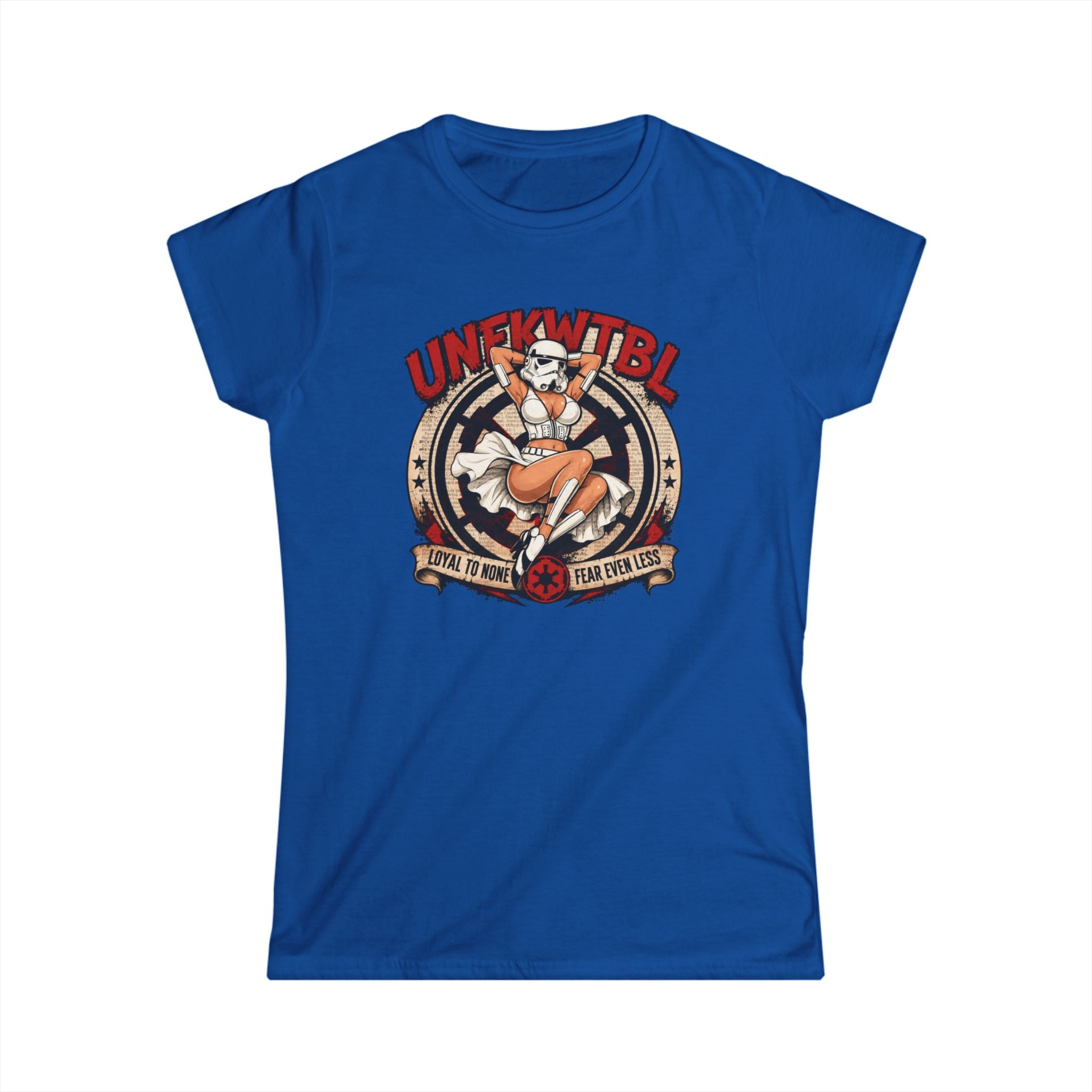 Women's Tee — "From a Galaxy Far Away" Retro Pinup Sci‑Fi Graphic Tee