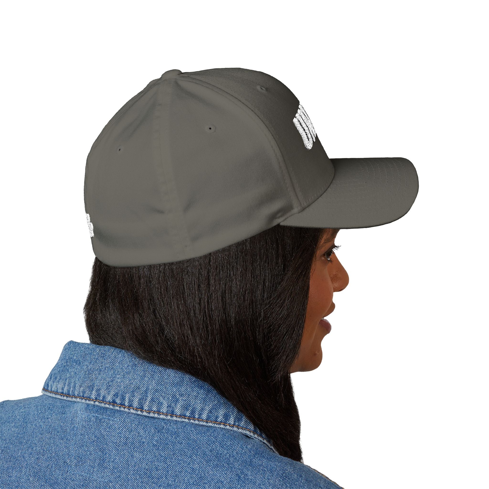 Embroidered 'UNFKWTBL' Closed-Back Structured Cap — Bold Distressed Logo Dad Hat