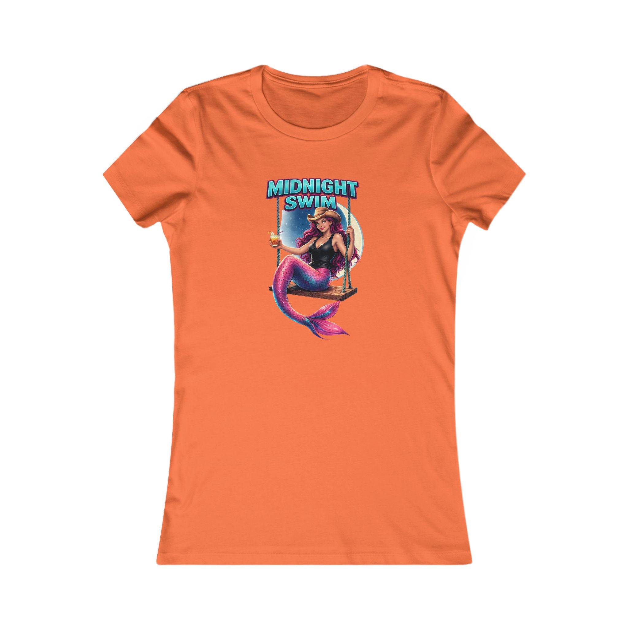 Mermaid 'Midnight Swim' Women's Tee — Retro Beach Vibe Graphic Shirt