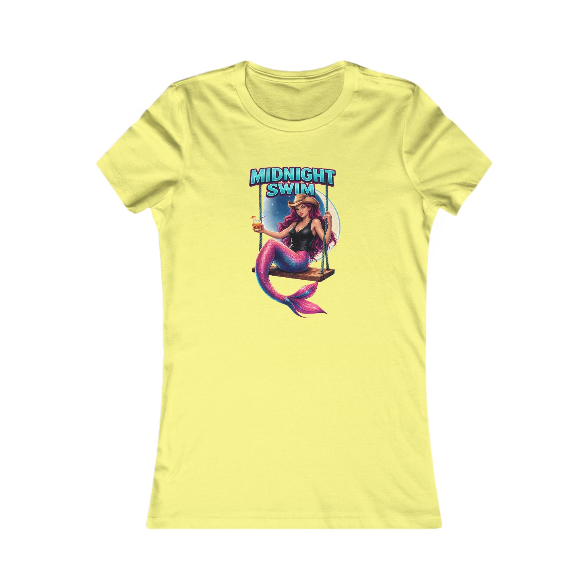 Mermaid 'Midnight Swim' Women's Tee — Retro Beach Vibe Graphic Shirt