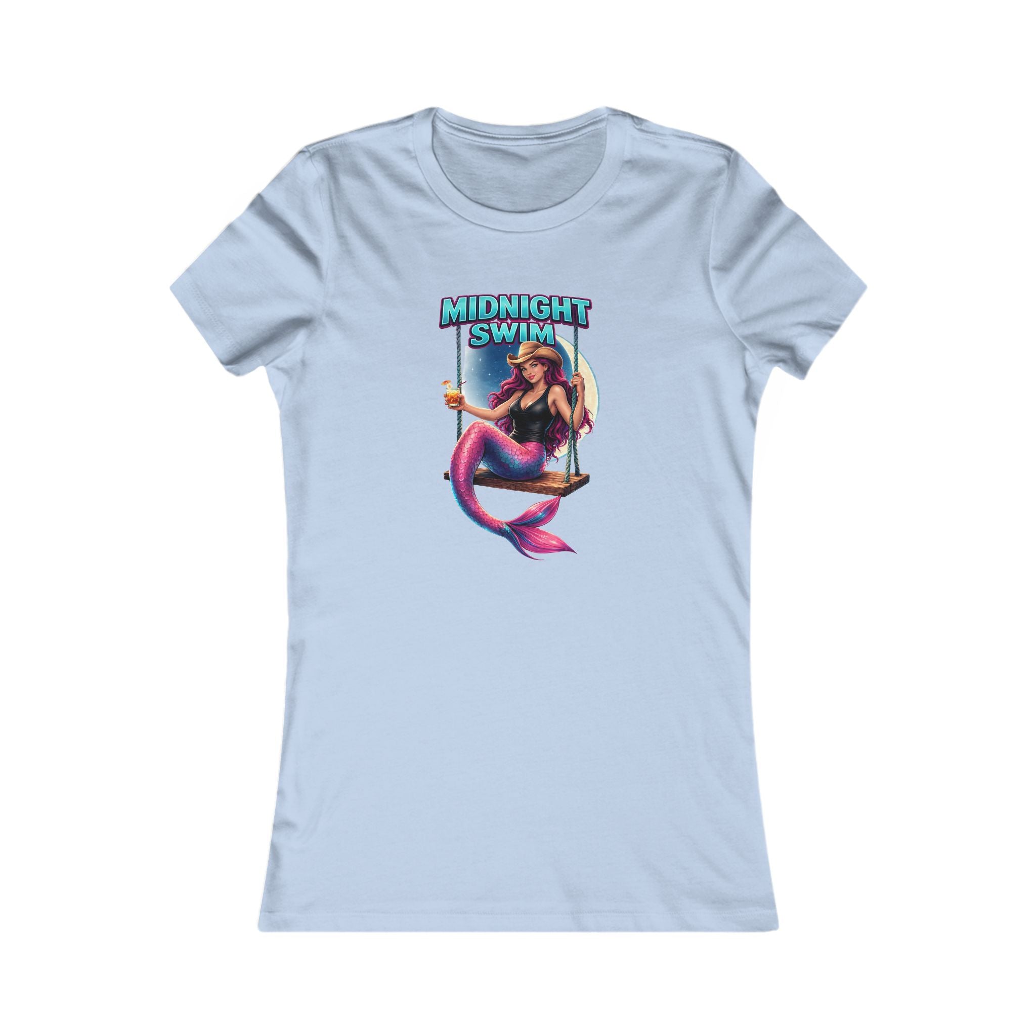 Mermaid 'Midnight Swim' Women's Tee — Retro Beach Vibe Graphic Shirt