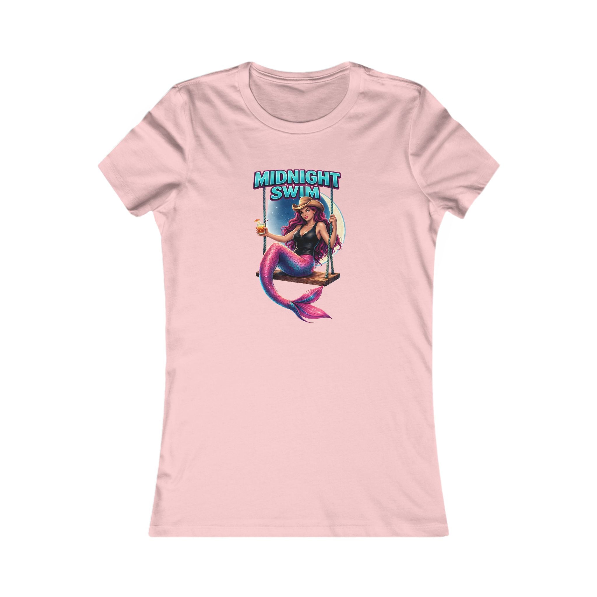 Mermaid 'Midnight Swim' Women's Tee — Retro Beach Vibe Graphic Shirt