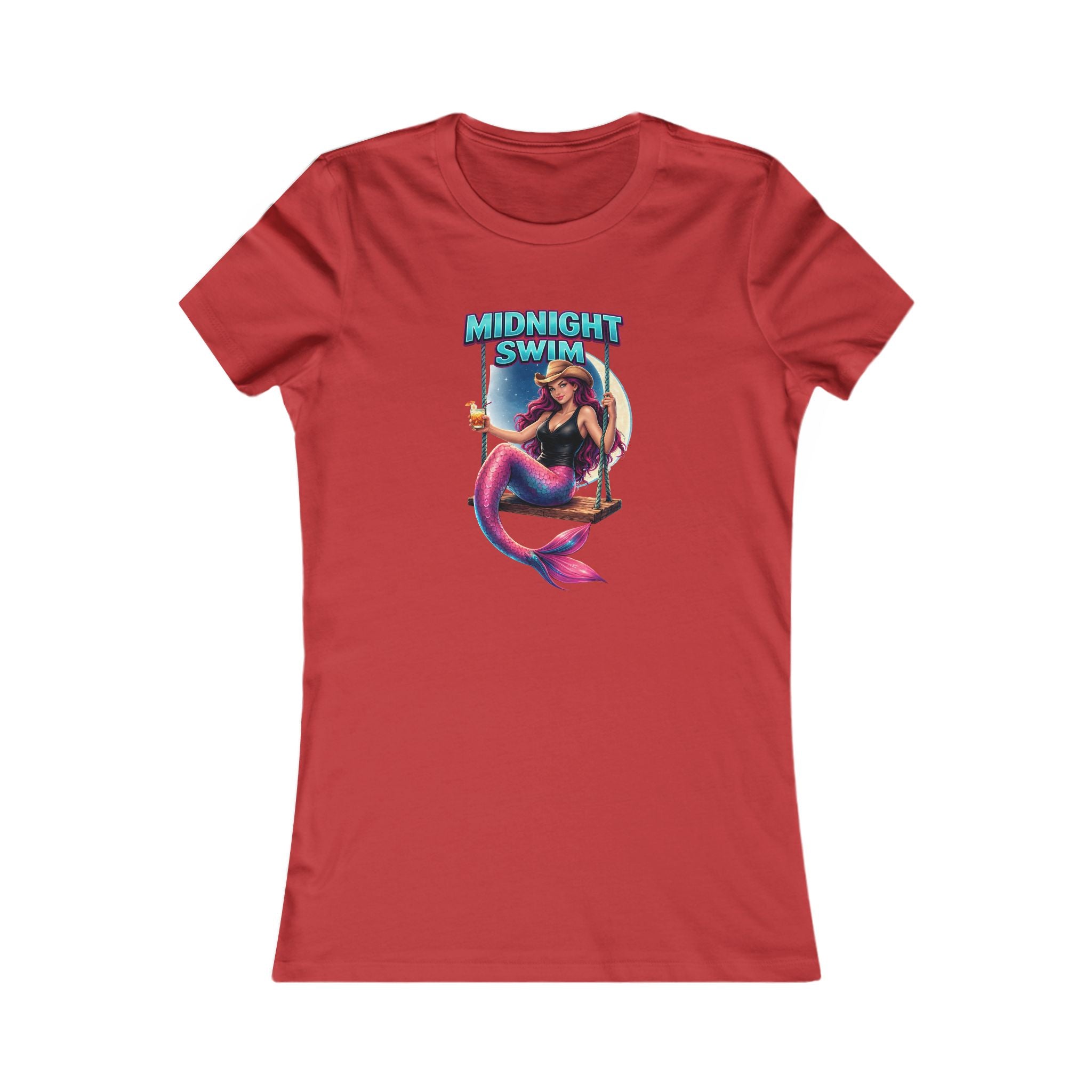Mermaid 'Midnight Swim' Women's Tee — Retro Beach Vibe Graphic Shirt