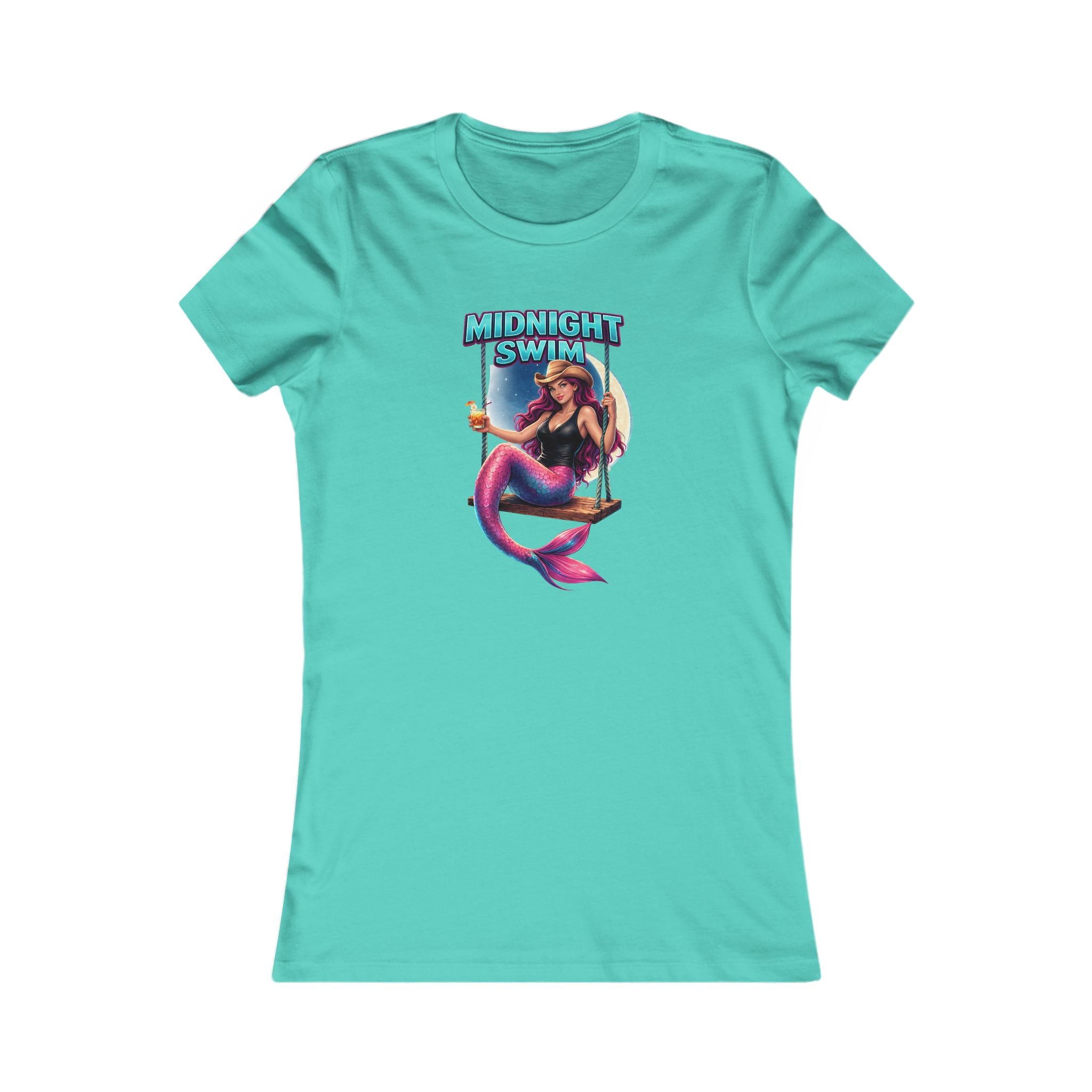 Mermaid 'Midnight Swim' Women's Tee — Retro Beach Vibe Graphic Shirt