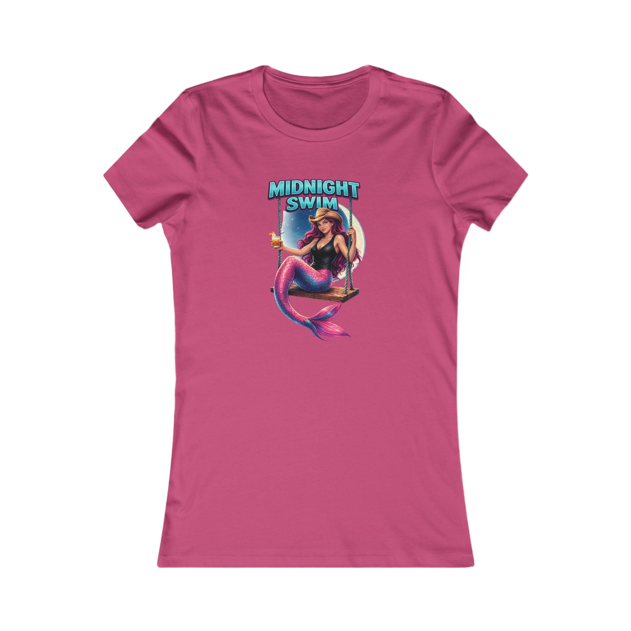Mermaid 'Midnight Swim' Women's Tee — Retro Beach Vibe Graphic Shirt