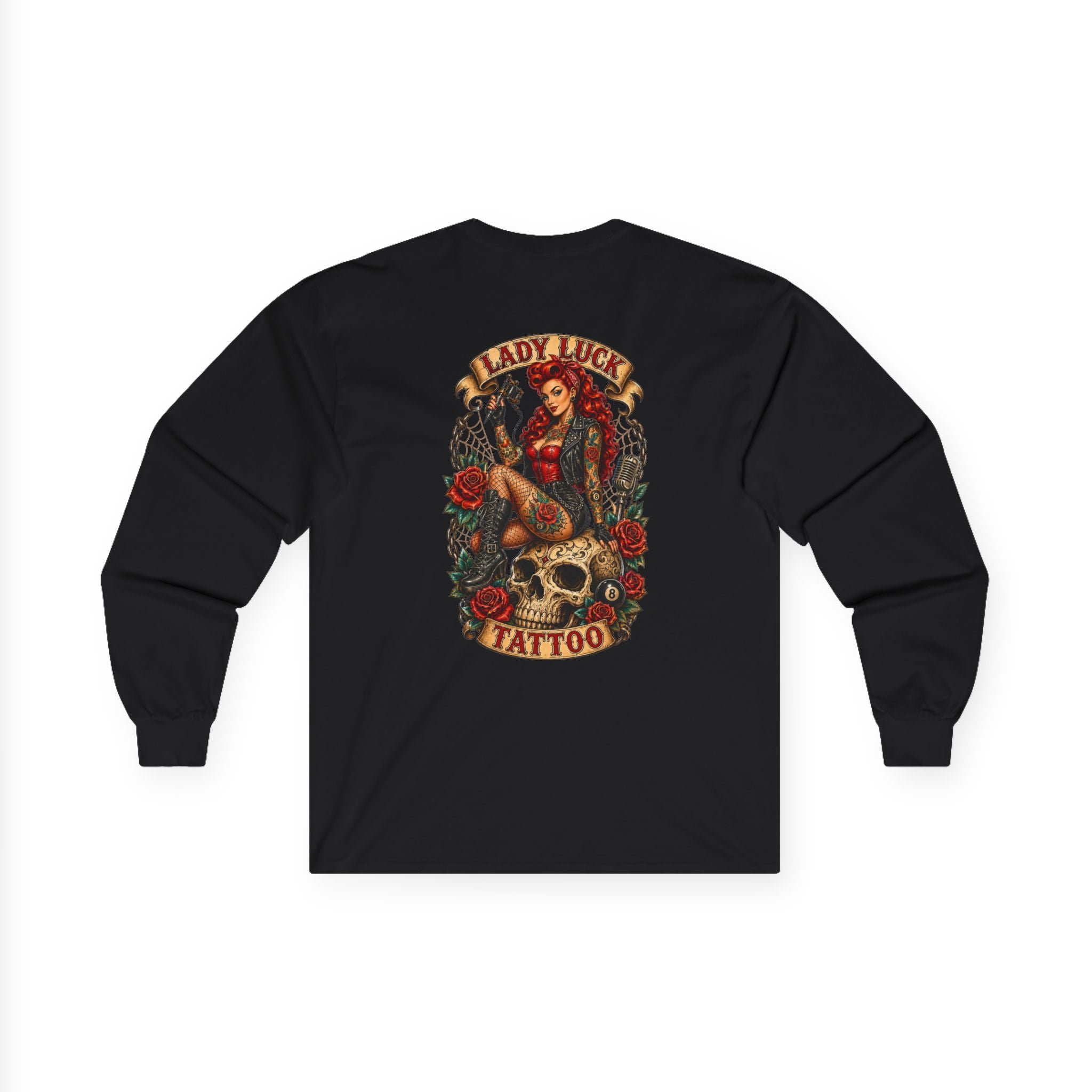 Lady Luck Tattoo Skull Queen Long-Sleeve Tee