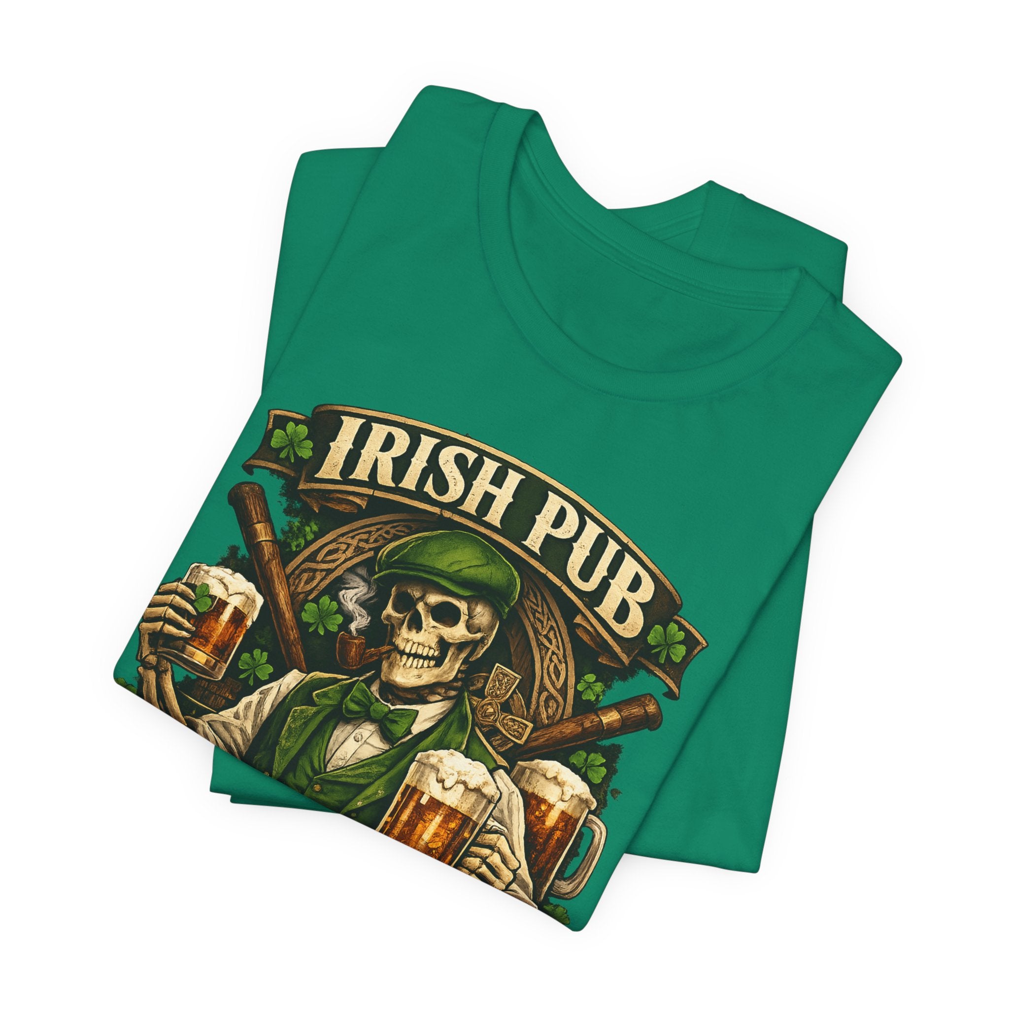 Irish Pub Skull T‑Shirt — "Raise a Toast, Raise Some Hell" St. Patrick’s Day Tee