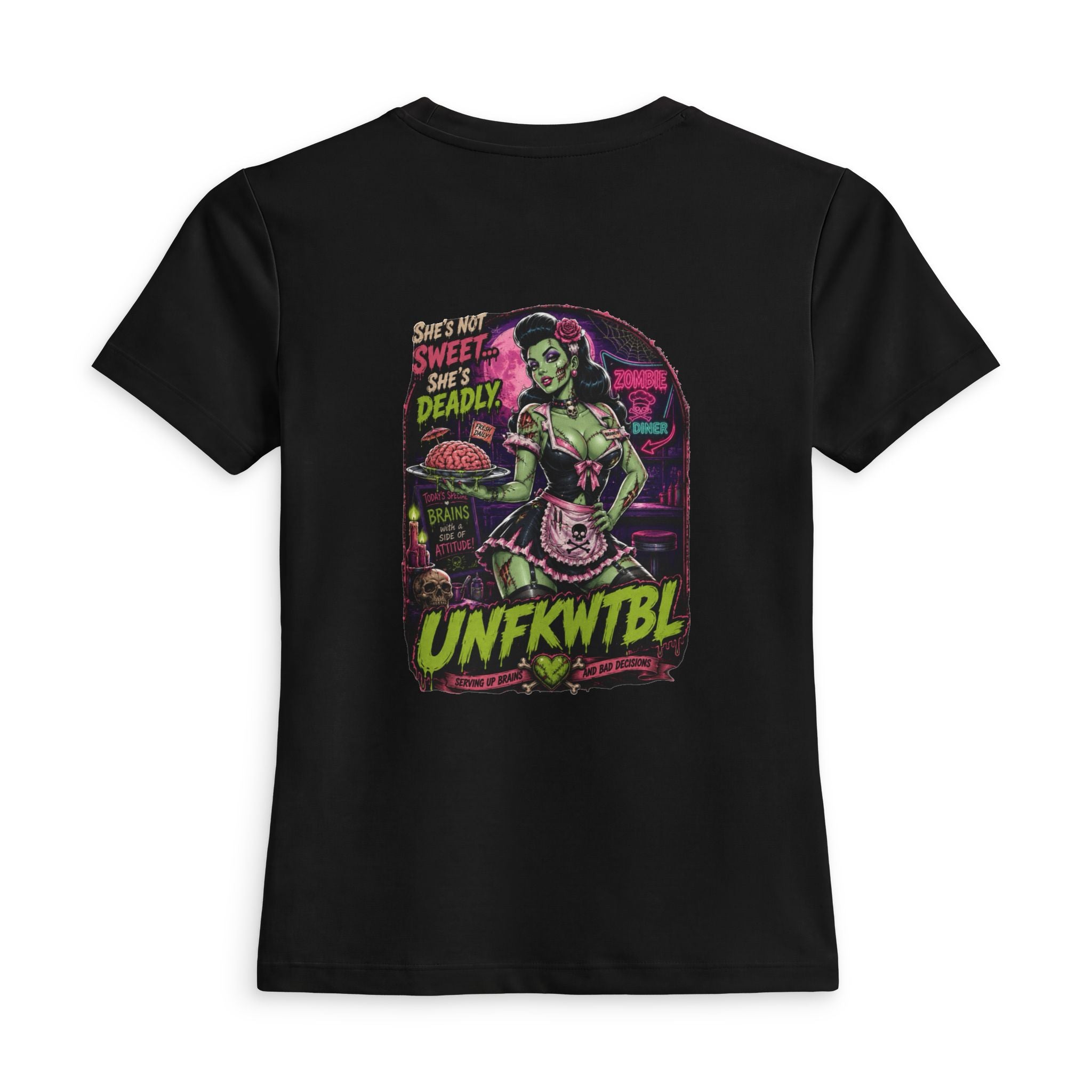 Unfkwtbl Retro Pin-Up Tee — "She's Not Sweet, She's Deadly" Women's Graphic T-Shirt